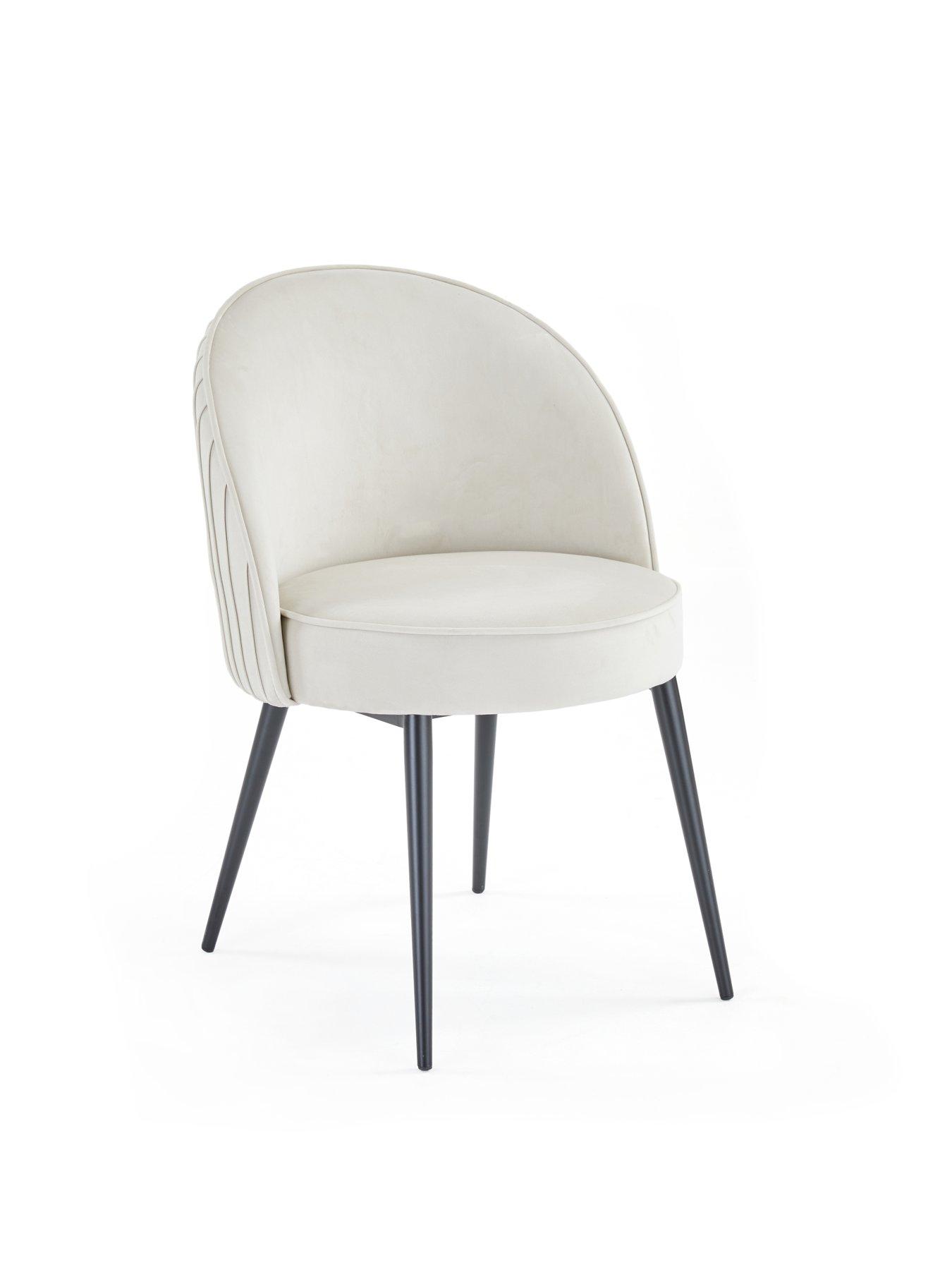 Image 5 of 6 of Very Home Marlow 130cm Round Dining Table &amp; 4 Mia Pleated Dining Chairs