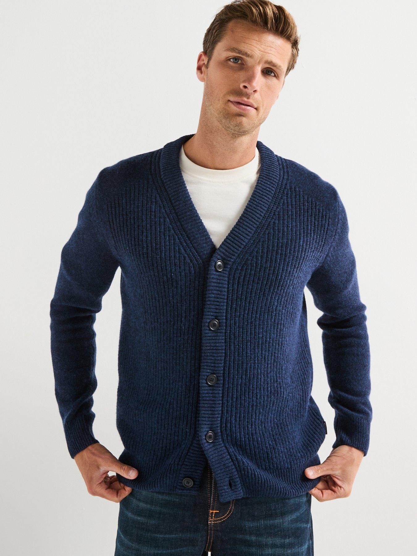  image of barbour-mainland-knitted-cardigan--navy