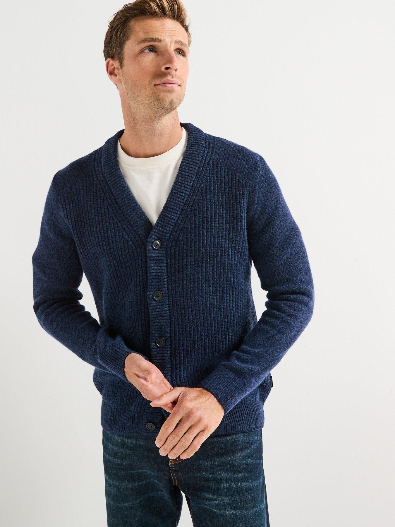  image of barbour-mainland-knitted-cardigan--navy