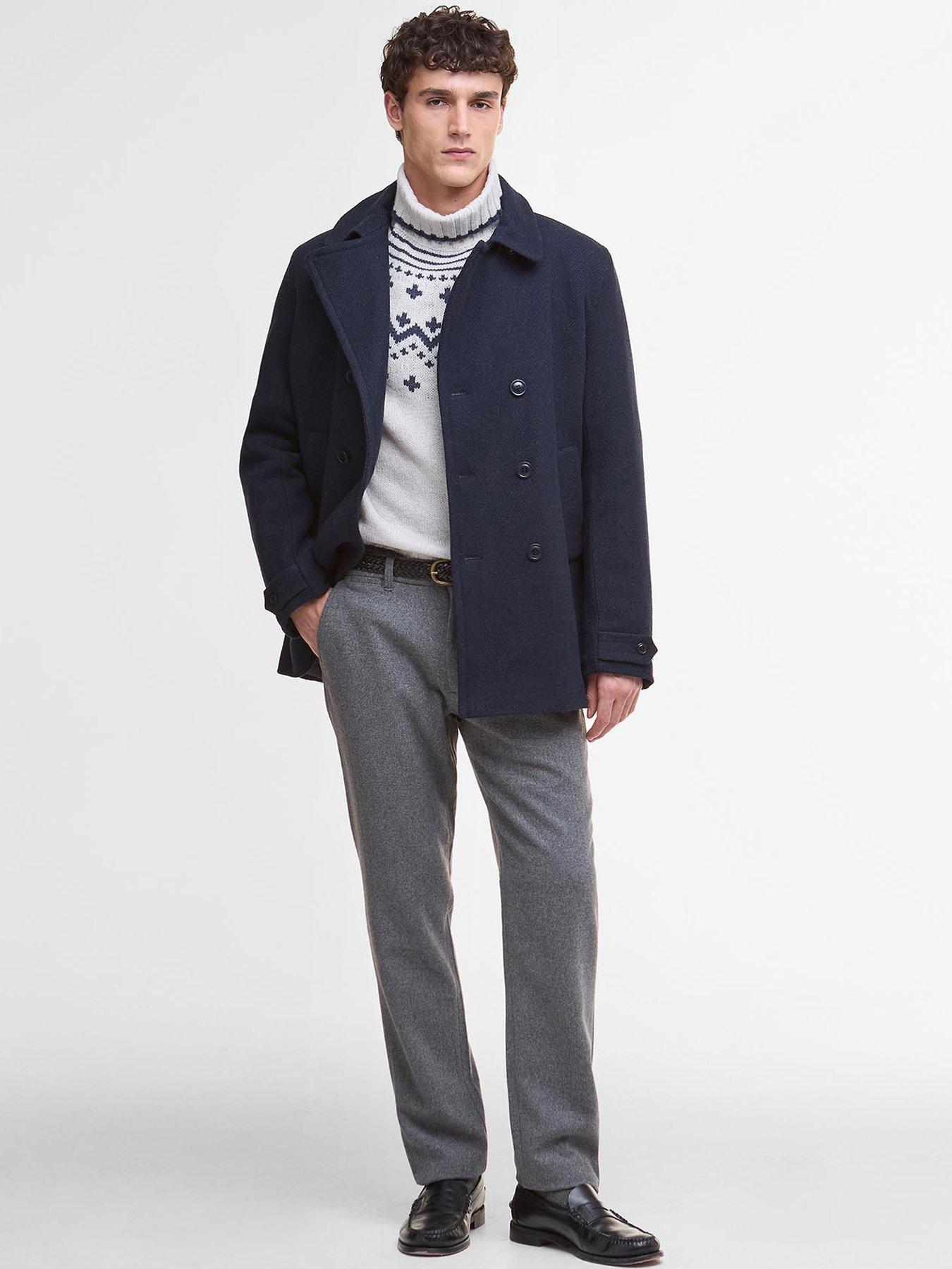 Image 3 of 6 of Barbour Newfield Wool Peacoat - Navy