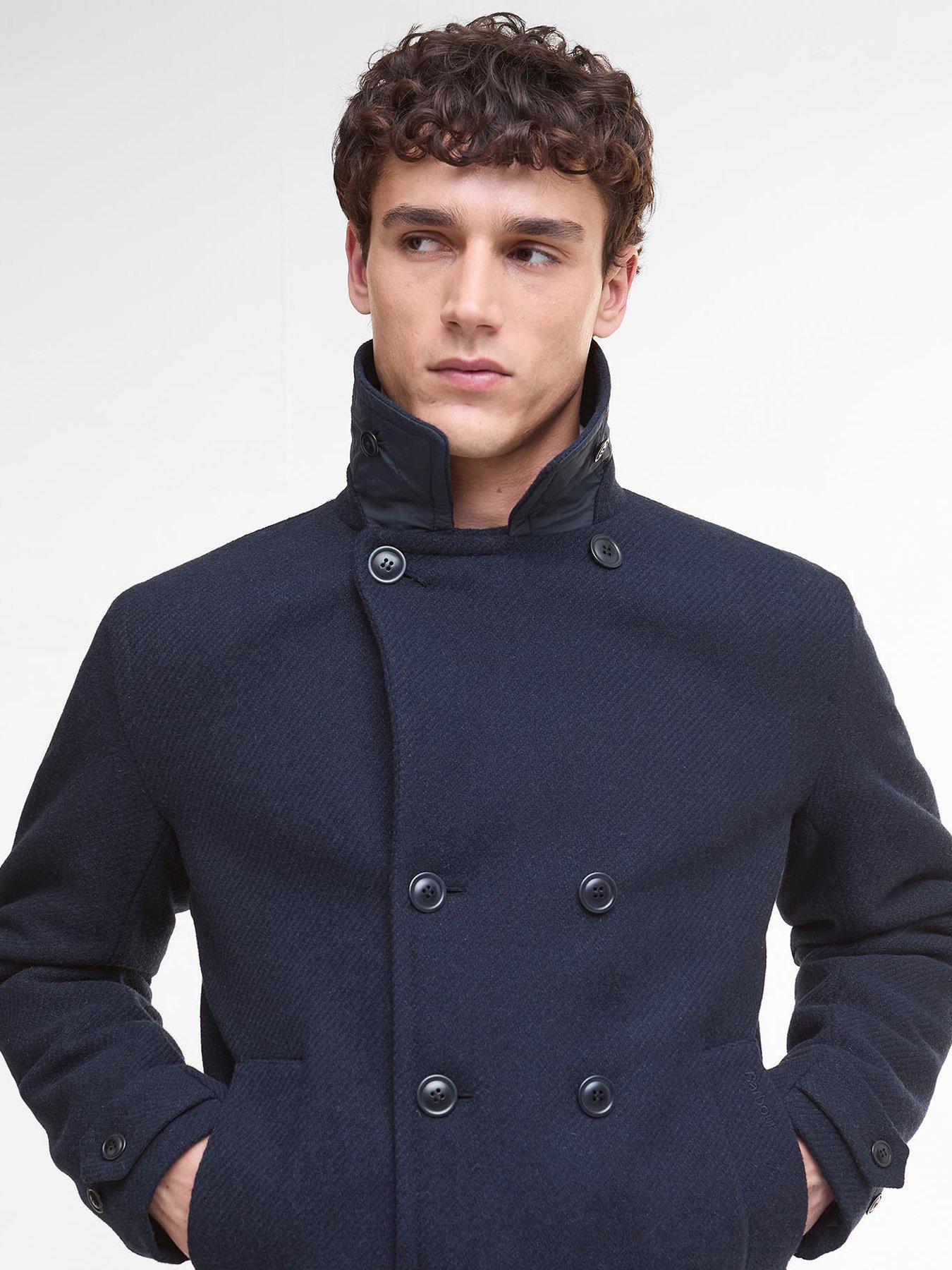 Image 4 of 6 of Barbour Newfield Wool Peacoat - Navy