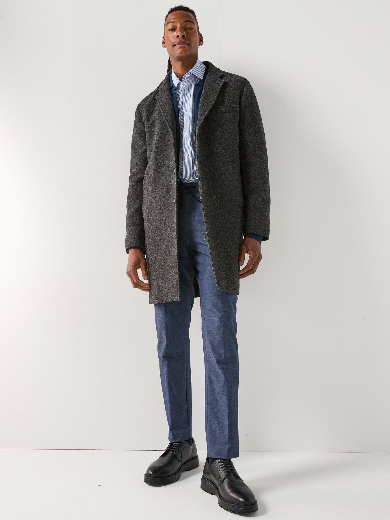 Image 3 of 6 of Barbour Kirkbridge Wool Overcoat- Dark Grey