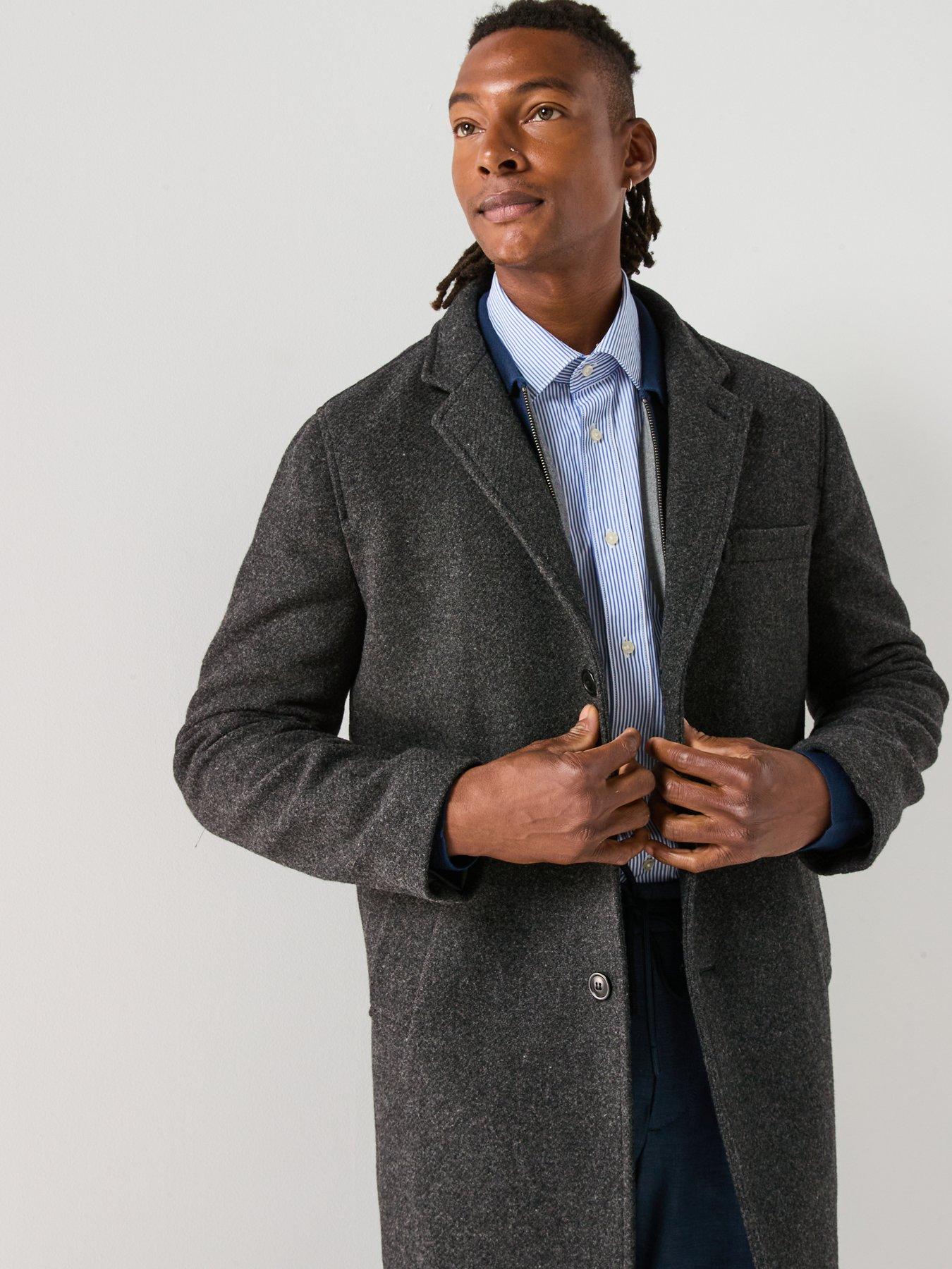 Image 4 of 6 of Barbour Kirkbridge Wool Overcoat- Dark Grey