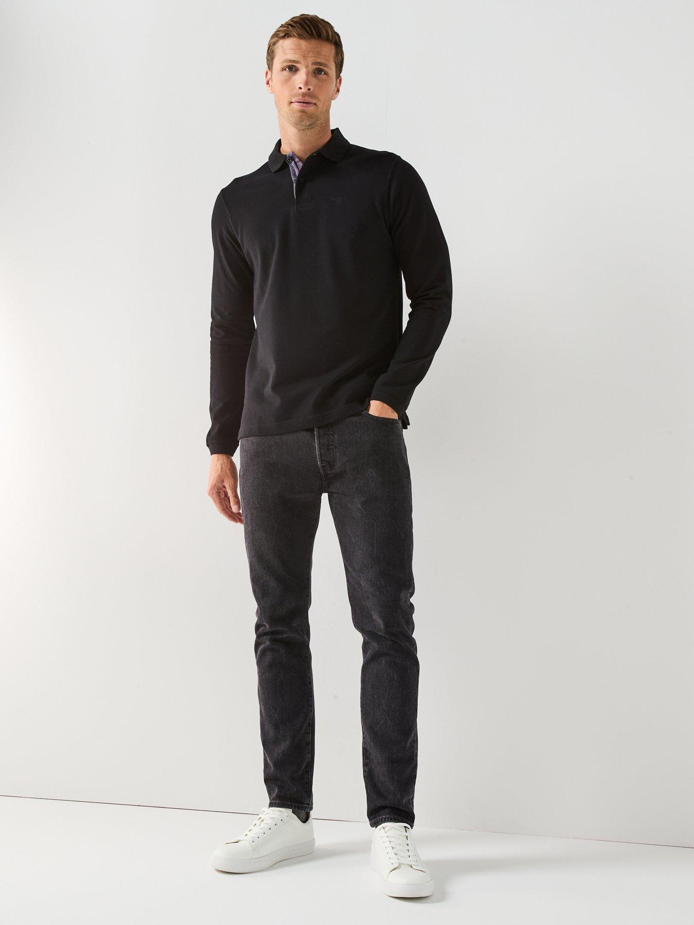 Image 3 of 6 of Barbour Essential Sports Long Sleeve Polo Shirt - Black