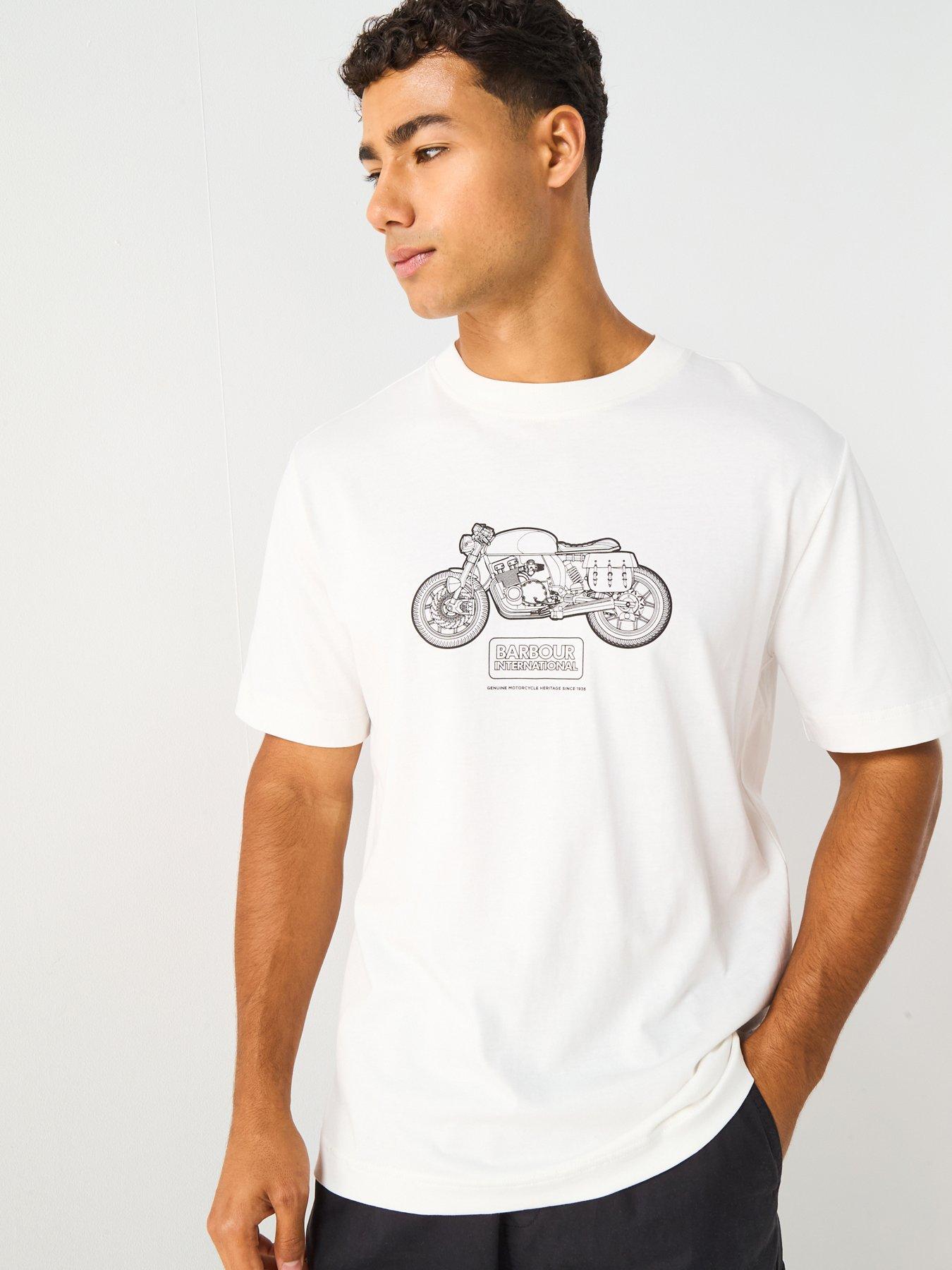 Barbour International Morris Motorbike Relaxed Fit Graphic T-Shirt - White