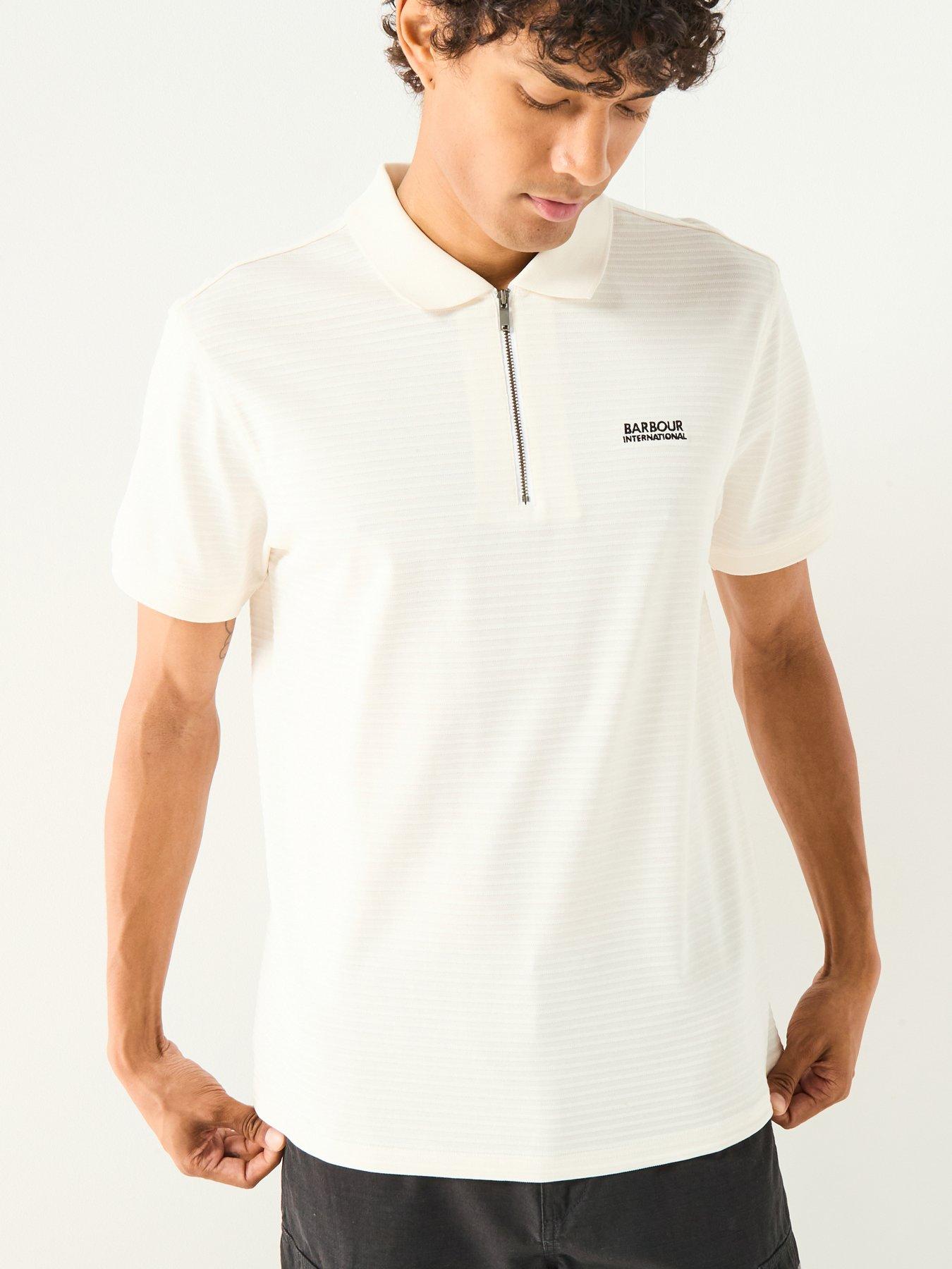  image of barbour-international-alfred-jacquard-stripe-polo-shirt--white