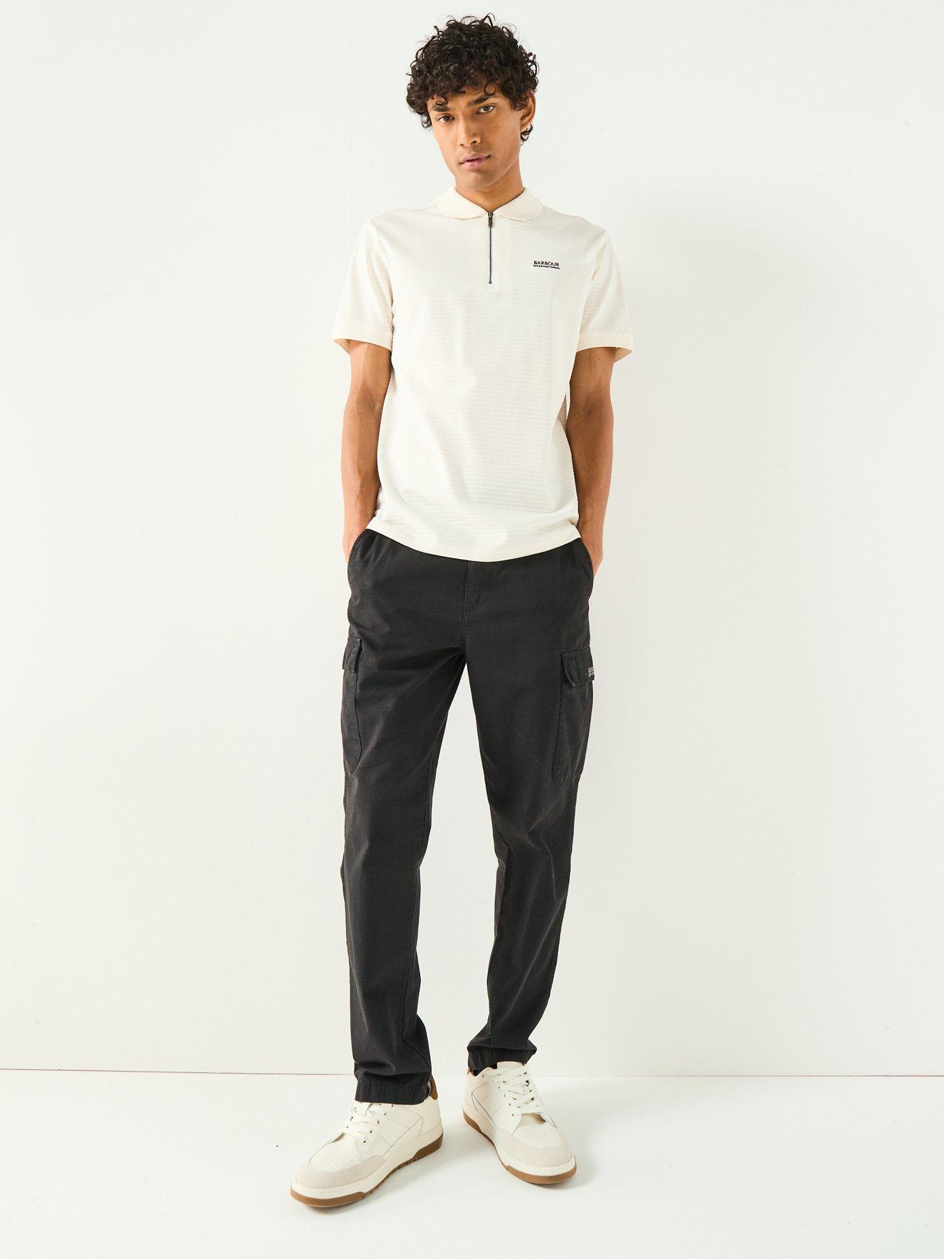  image of barbour-international-alfred-jacquard-stripe-polo-shirt--white