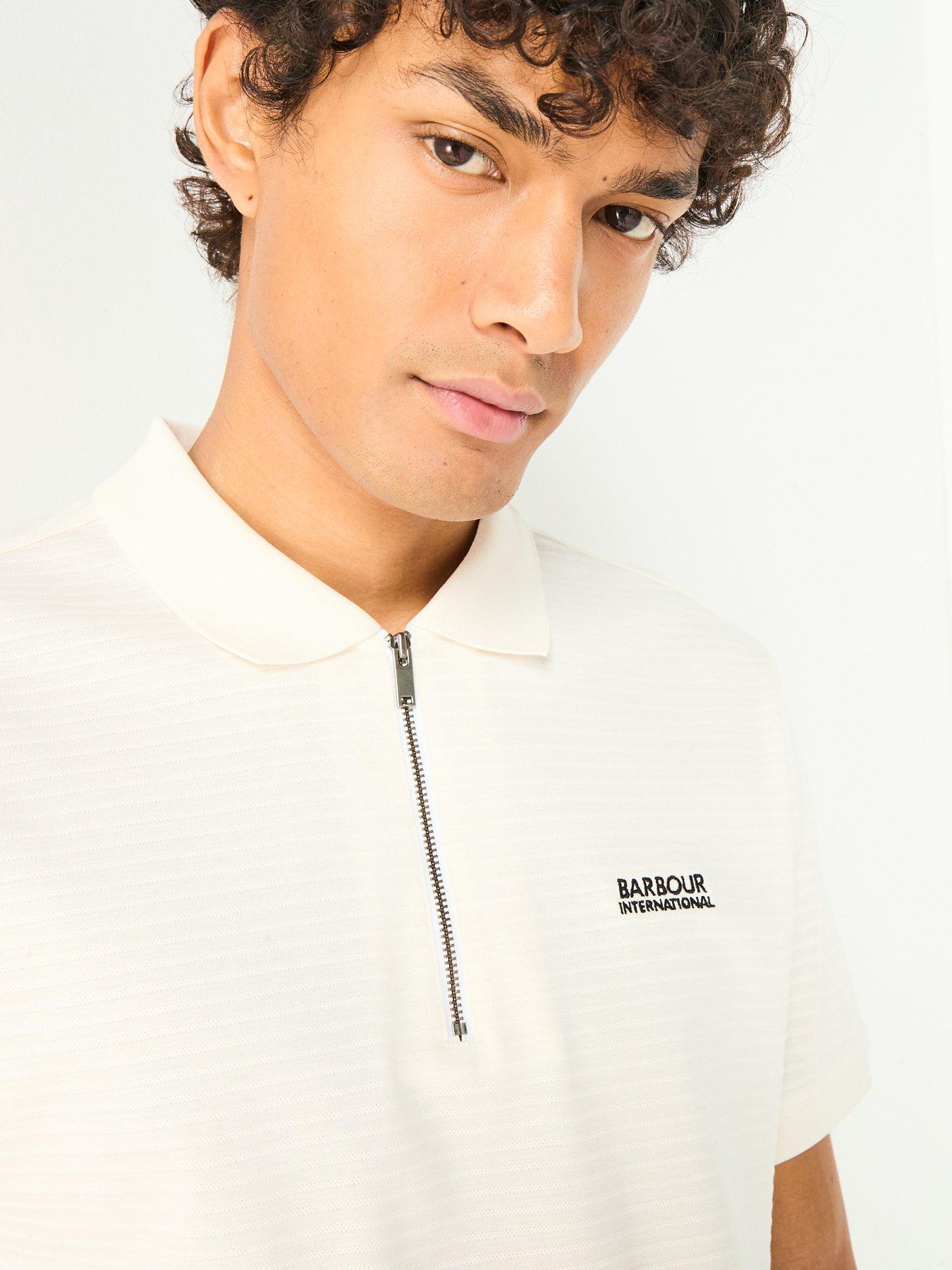  image of barbour-international-alfred-jacquard-stripe-polo-shirt--white