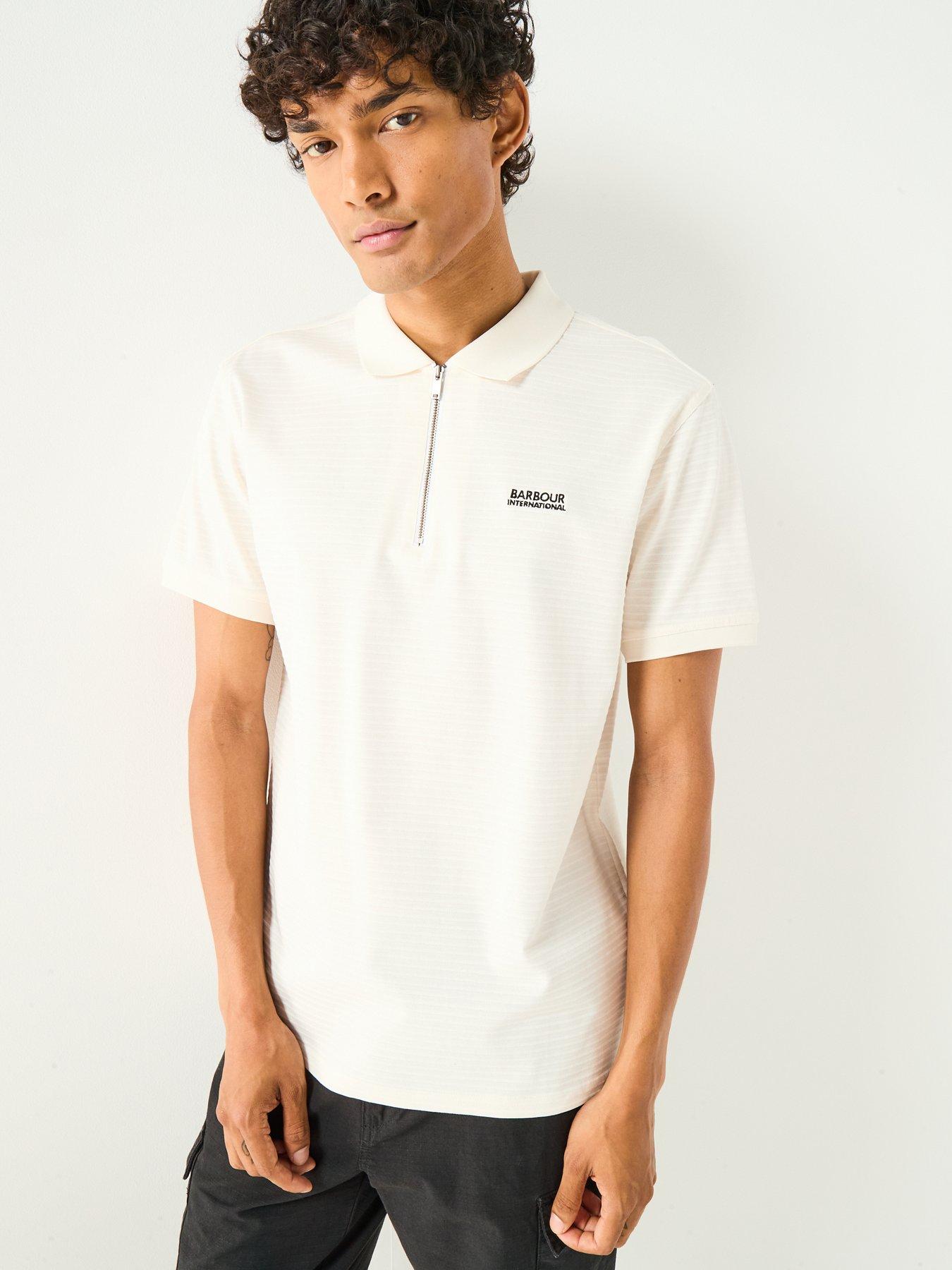  image of barbour-international-alfred-jacquard-stripe-polo-shirt--white