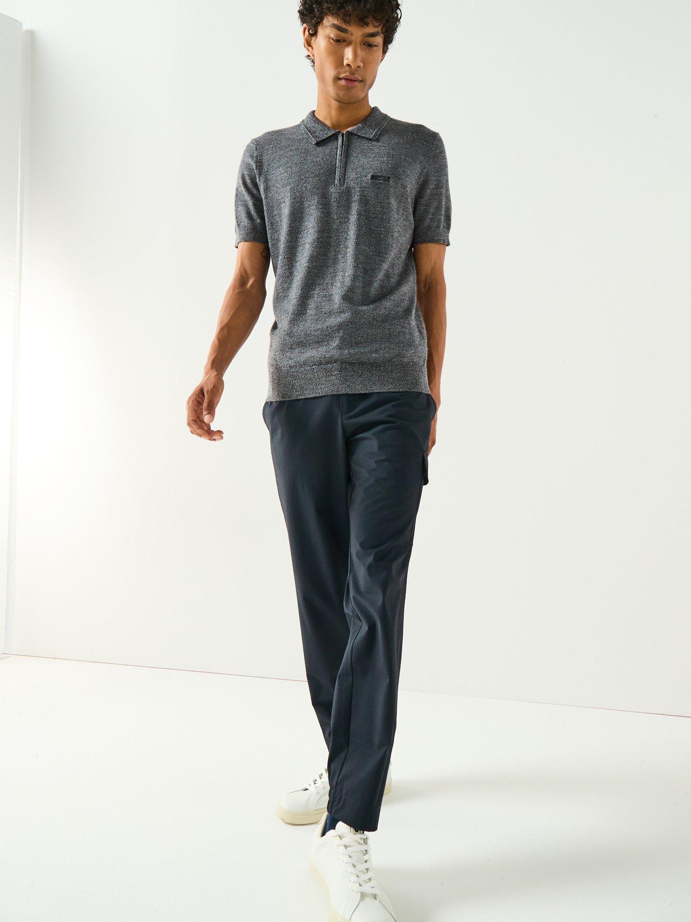 Image 3 of 4 of Barbour International Maverick Mouline Knitted Polo Shirt- Black