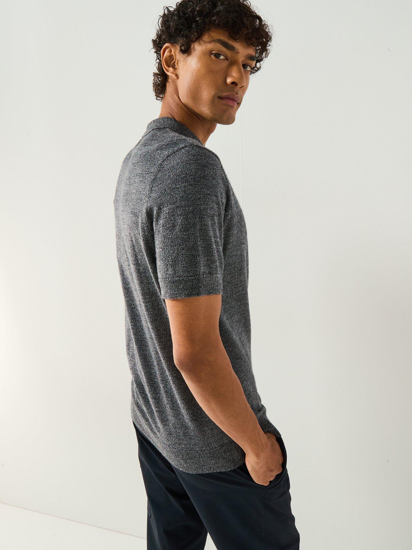 Image 4 of 4 of Barbour International Maverick Mouline Knitted Polo Shirt- Black