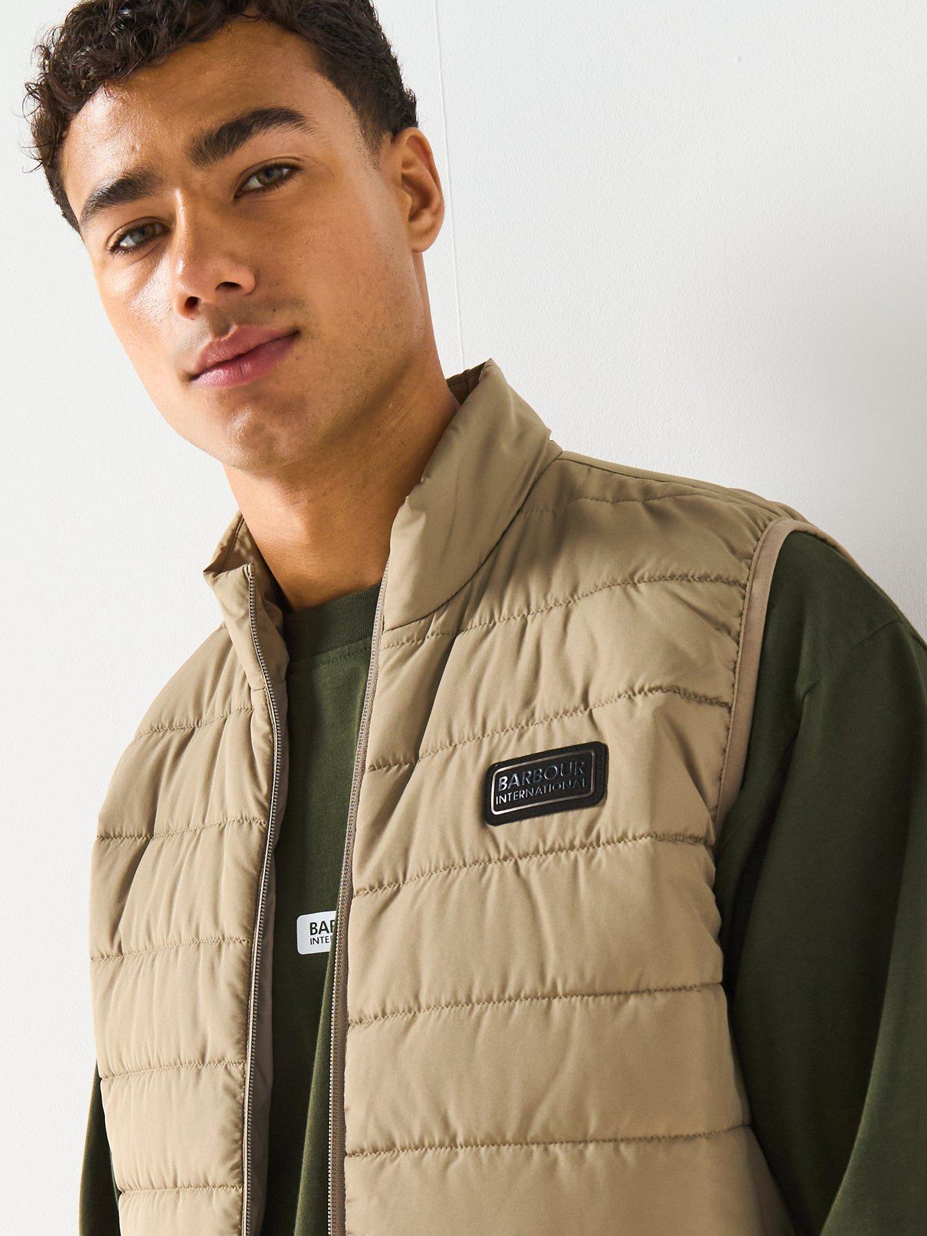 Image 4 of 4 of Barbour International Aldon Baffle Slim Fit Quilted Gilet - Beige