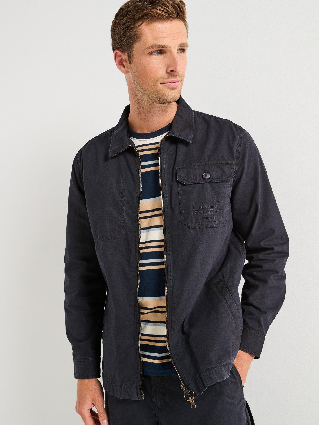 Image 6 of 6 of Barbour Harton Relaxed Fit Slub Overshirt - Navy