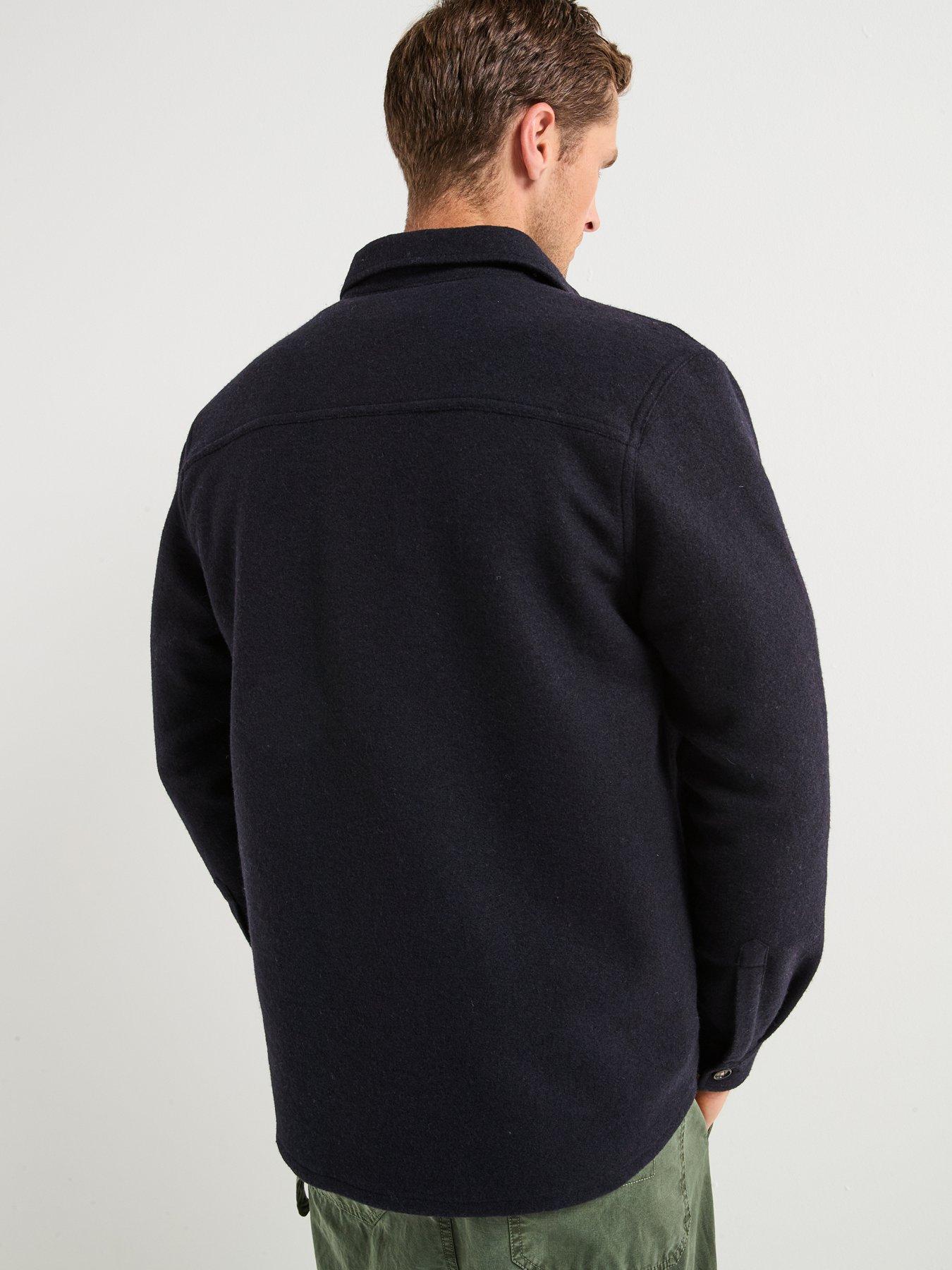 Image 2 of 6 of Barbour Marlow Tailored Fit Wool Blend Overshirt - Navy