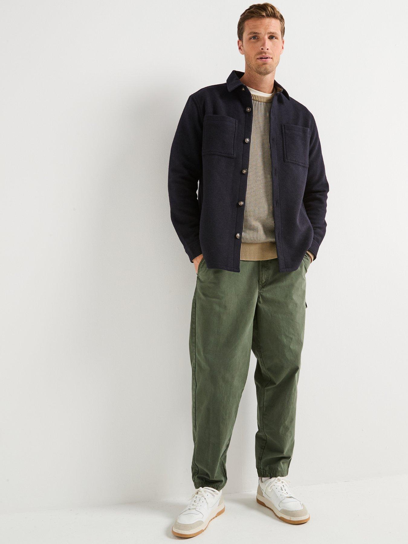 Image 3 of 6 of Barbour Marlow Tailored Fit Wool Blend Overshirt - Navy