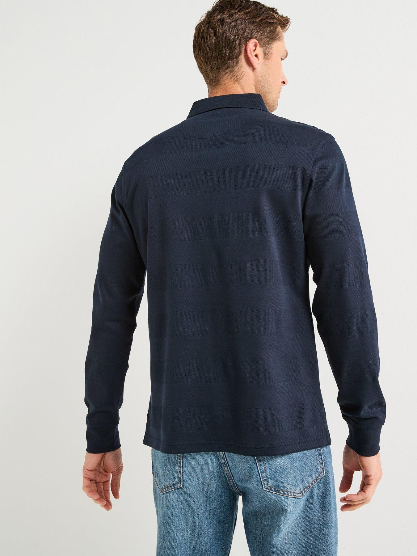 Image 2 of 5 of Barbour Waketown Tailored Fit Long Sleeve Polo Shirt- Navy
