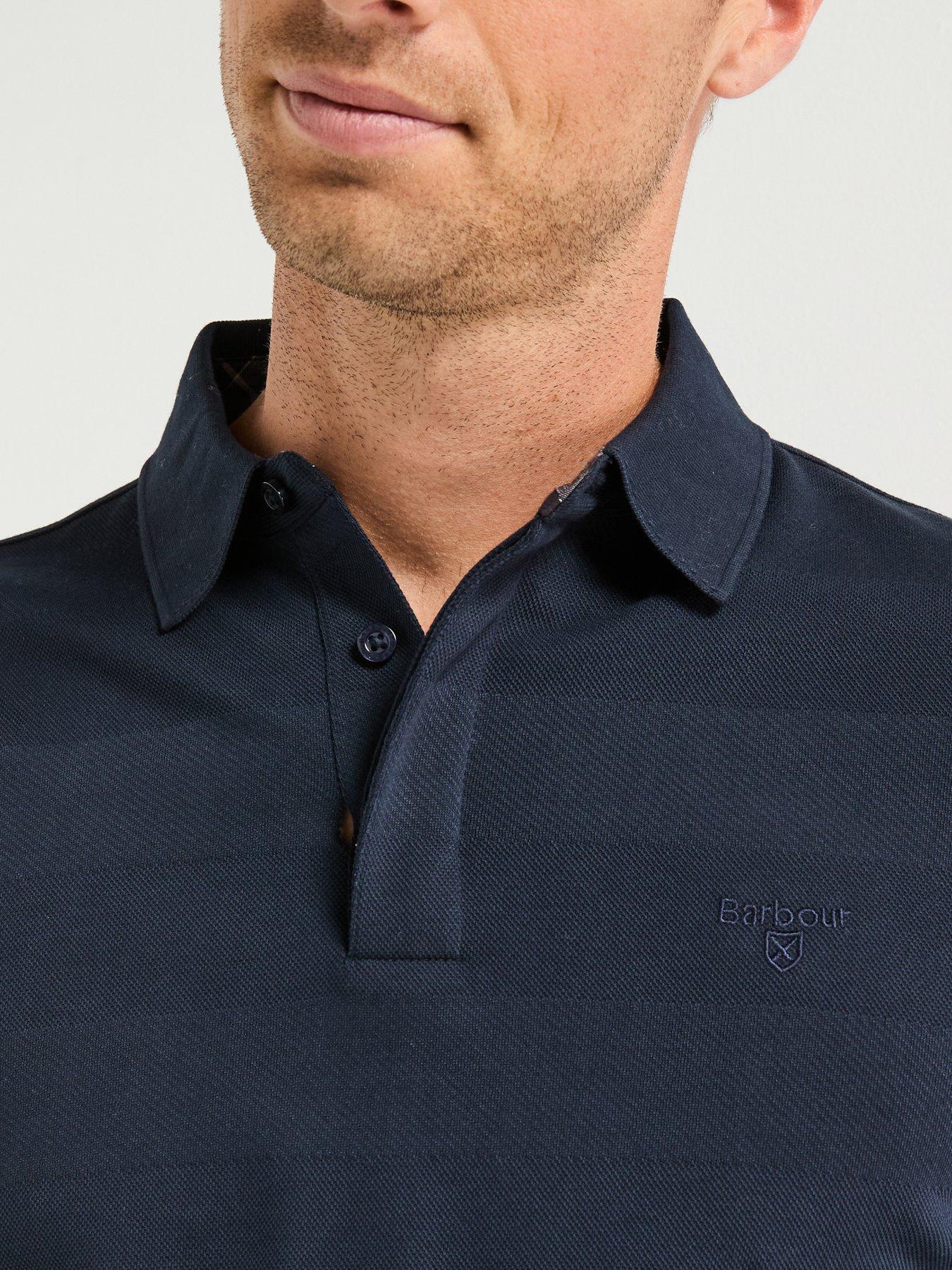 Image 4 of 5 of Barbour Waketown Tailored Fit Long Sleeve Polo Shirt- Navy