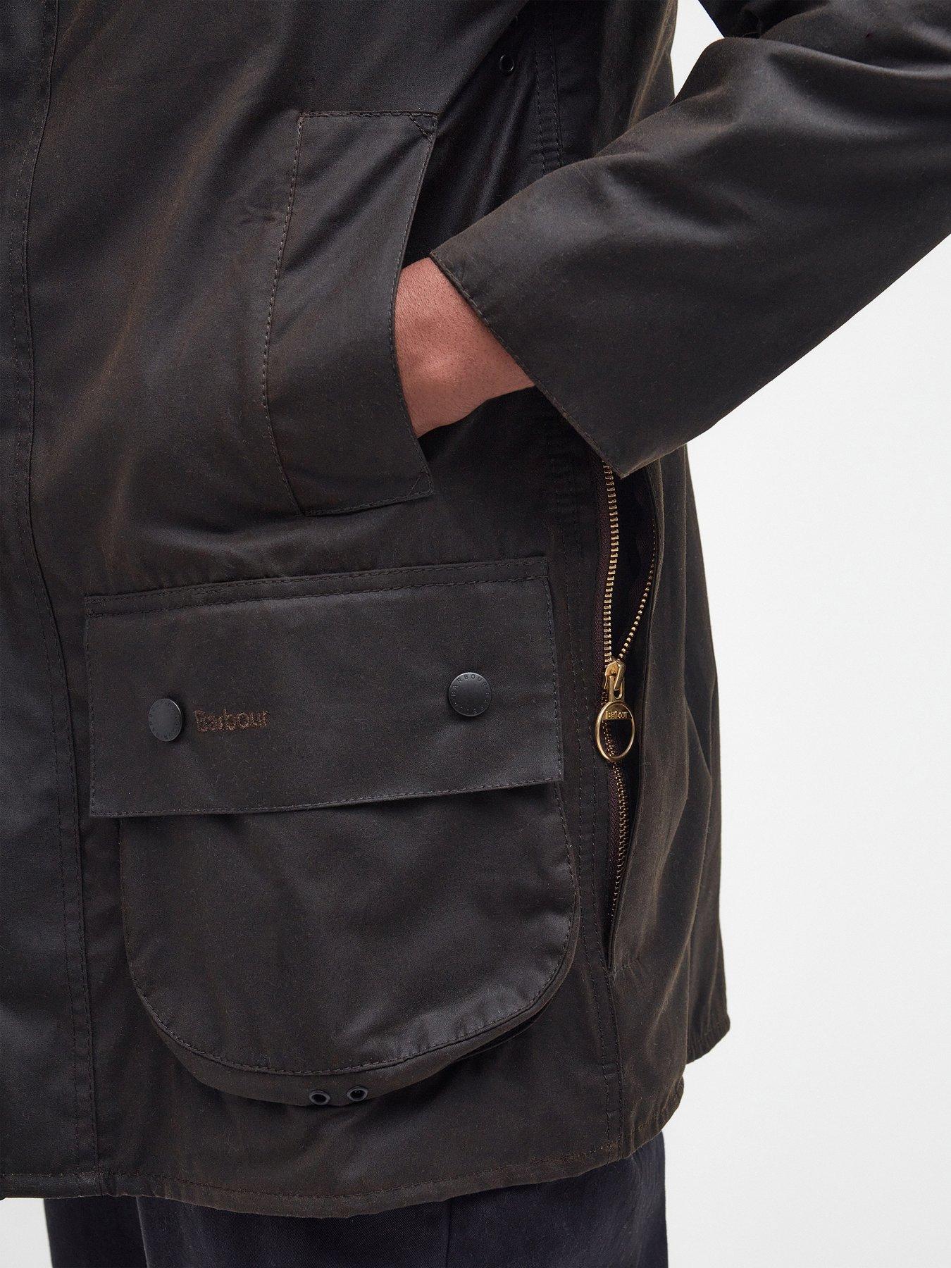  image of barbour-classic-beaufort-wax-jacket-dark-green