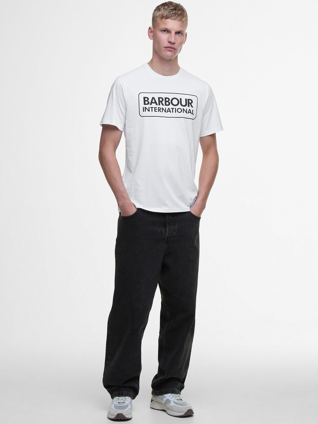 Image 3 of 6 of Barbour International Large Logo Short Sleeve T-Shirt- White