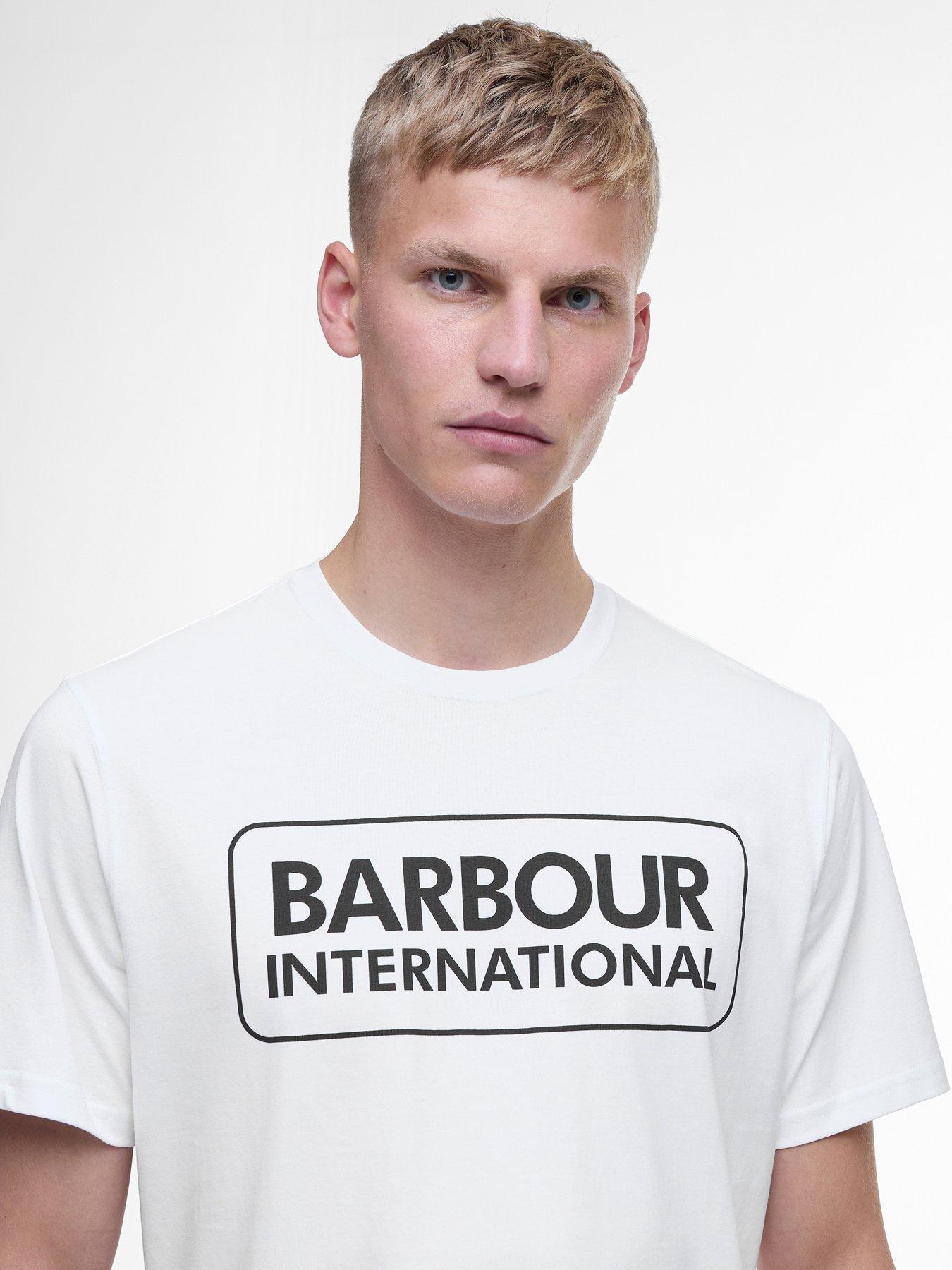 Image 4 of 6 of Barbour International Large Logo Short Sleeve T-Shirt- White