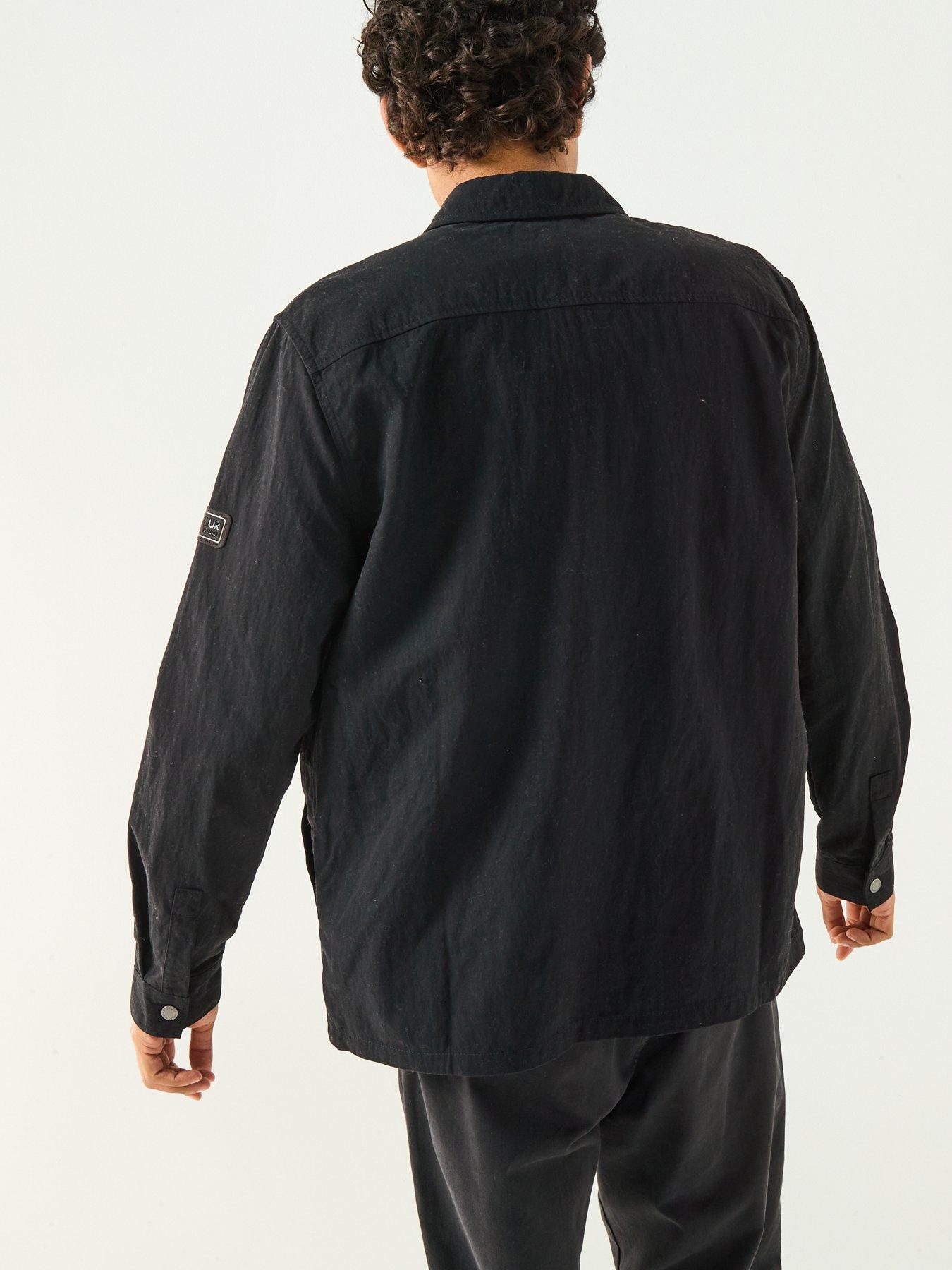 Image 2 of 6 of Barbour International Maze Peached Nylon Overshirt- Black