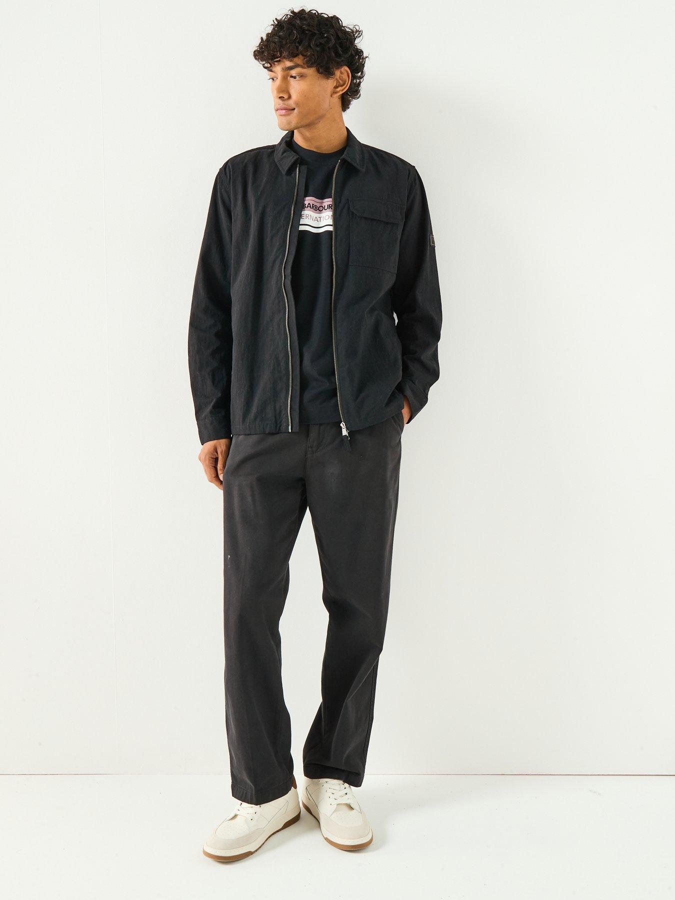  image of barbour-international-maze-peached-nylon-overshirt--black