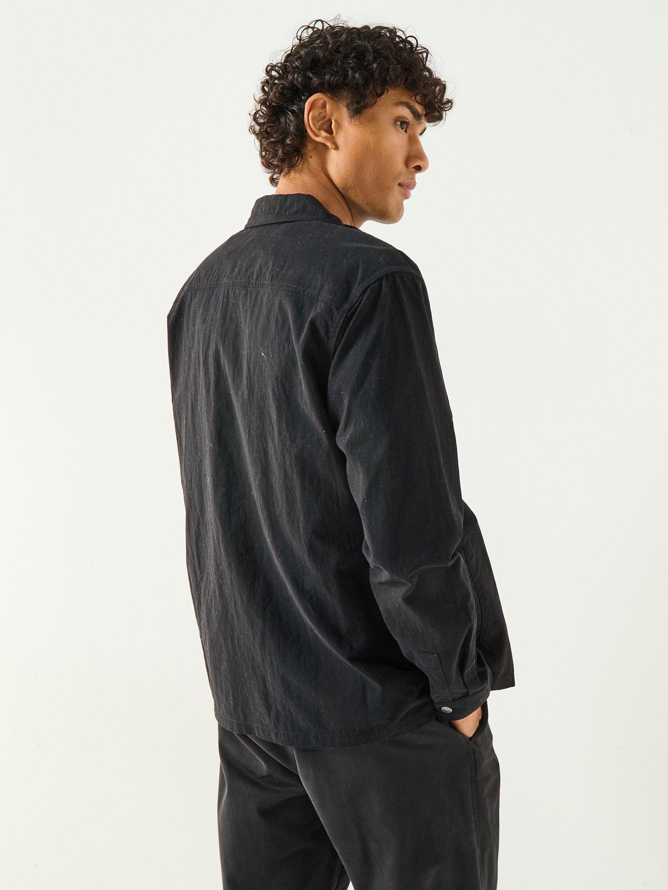 Image 6 of 6 of Barbour International Maze Peached Nylon Overshirt- Black