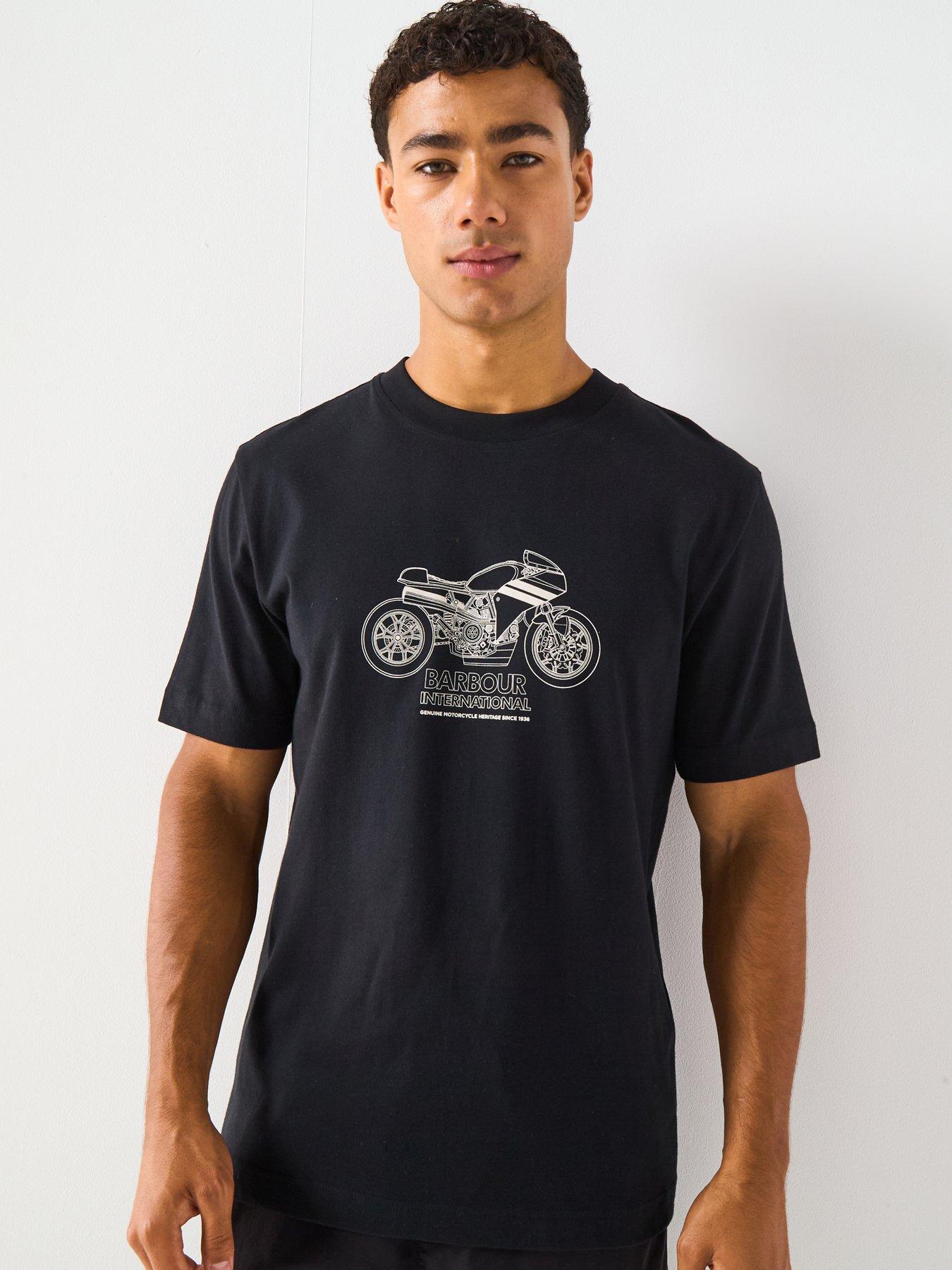 undefined Topher Motorbike Oversized Fit T-Shirt- Black