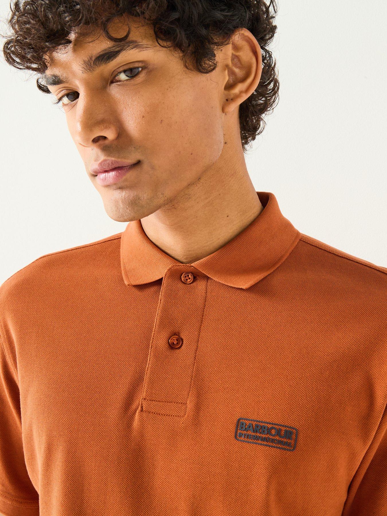 Image 5 of 6 of Barbour International Essential Short Sleeve Polo Shirt- Dark Orange