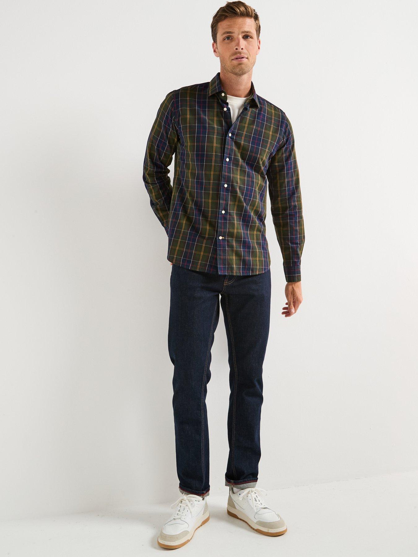 Image 3 of 6 of Barbour Kenton Checked Tailored Fit Shirt-navy