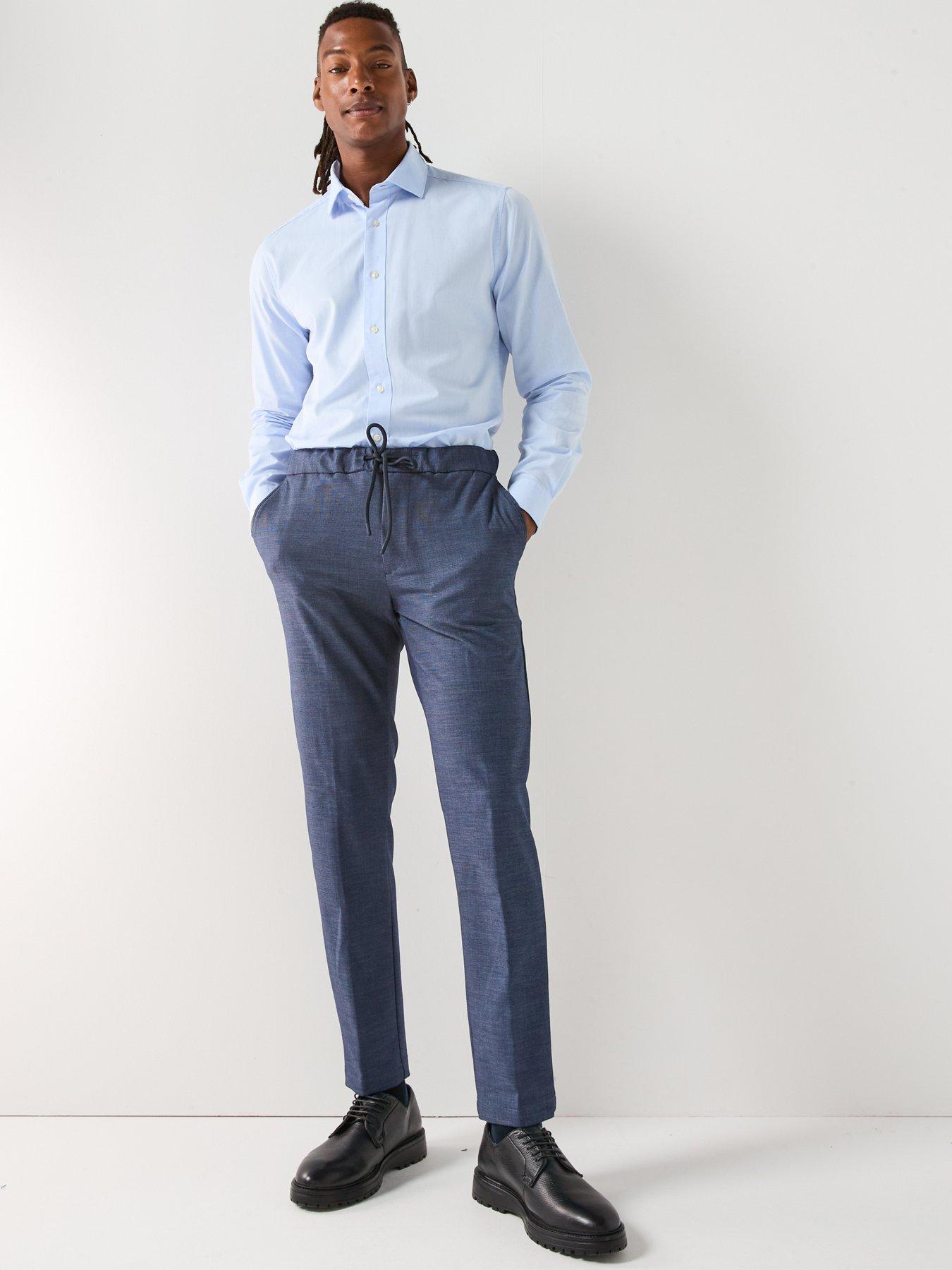 Image 3 of 6 of Barbour Throckley Pin Point Oxford Tailored Fit Shirt - Light Blue