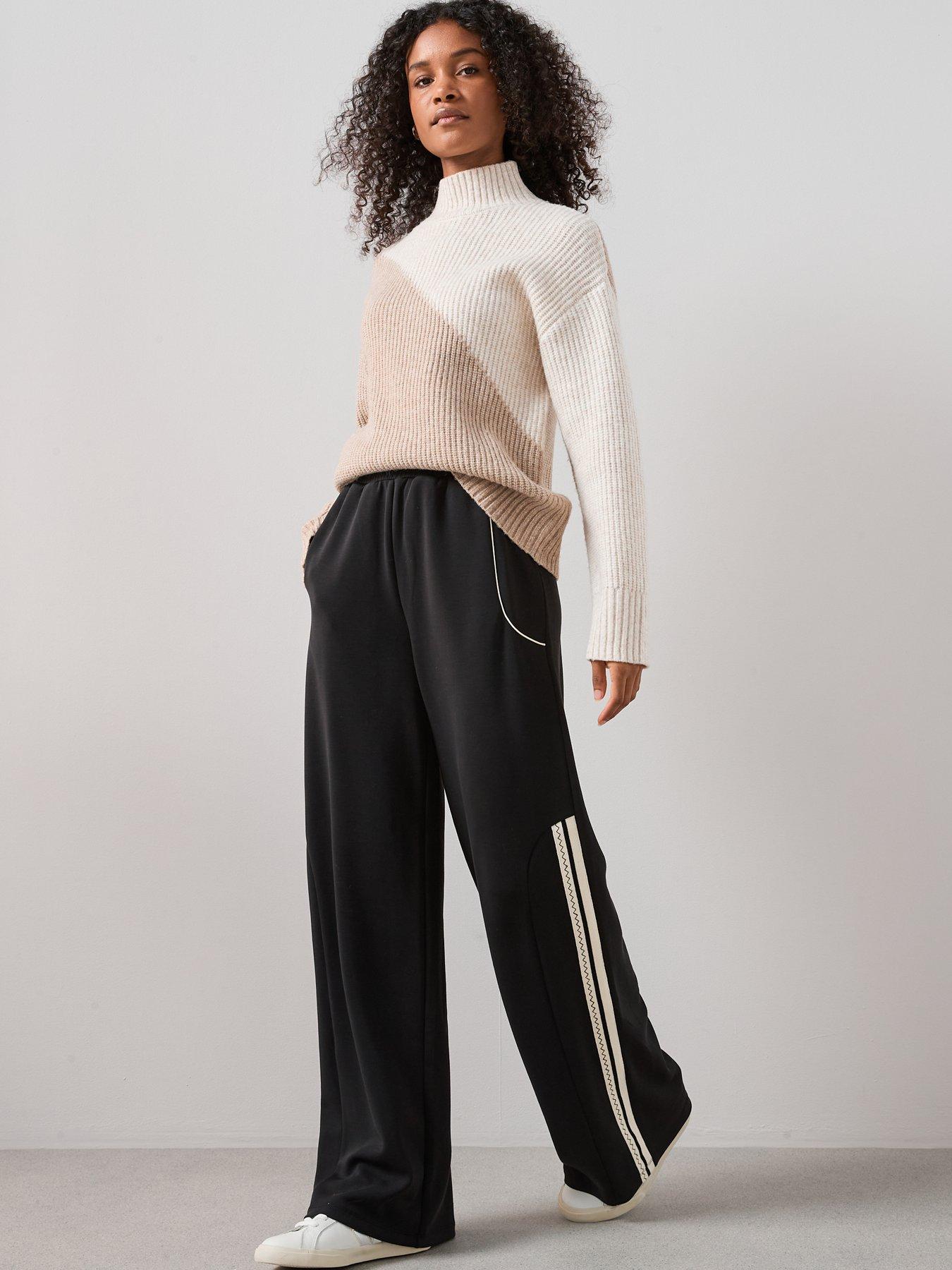 Image 6 of 6 of The Very Collection Wide Leg Track Pants - Black