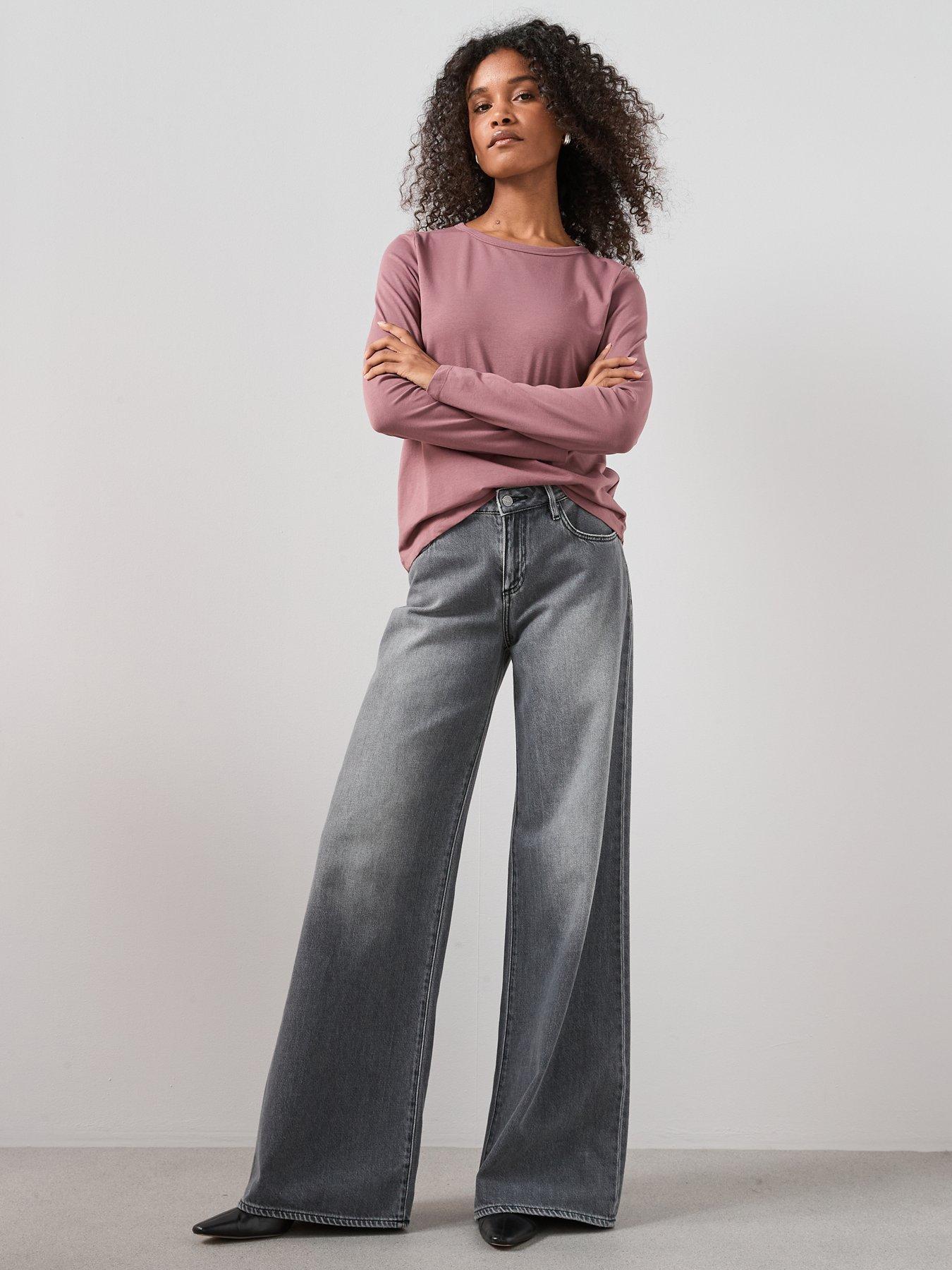 Image 3 of 7 of The Very Collection Long Sleeve Oversize Basic Tee - Pink