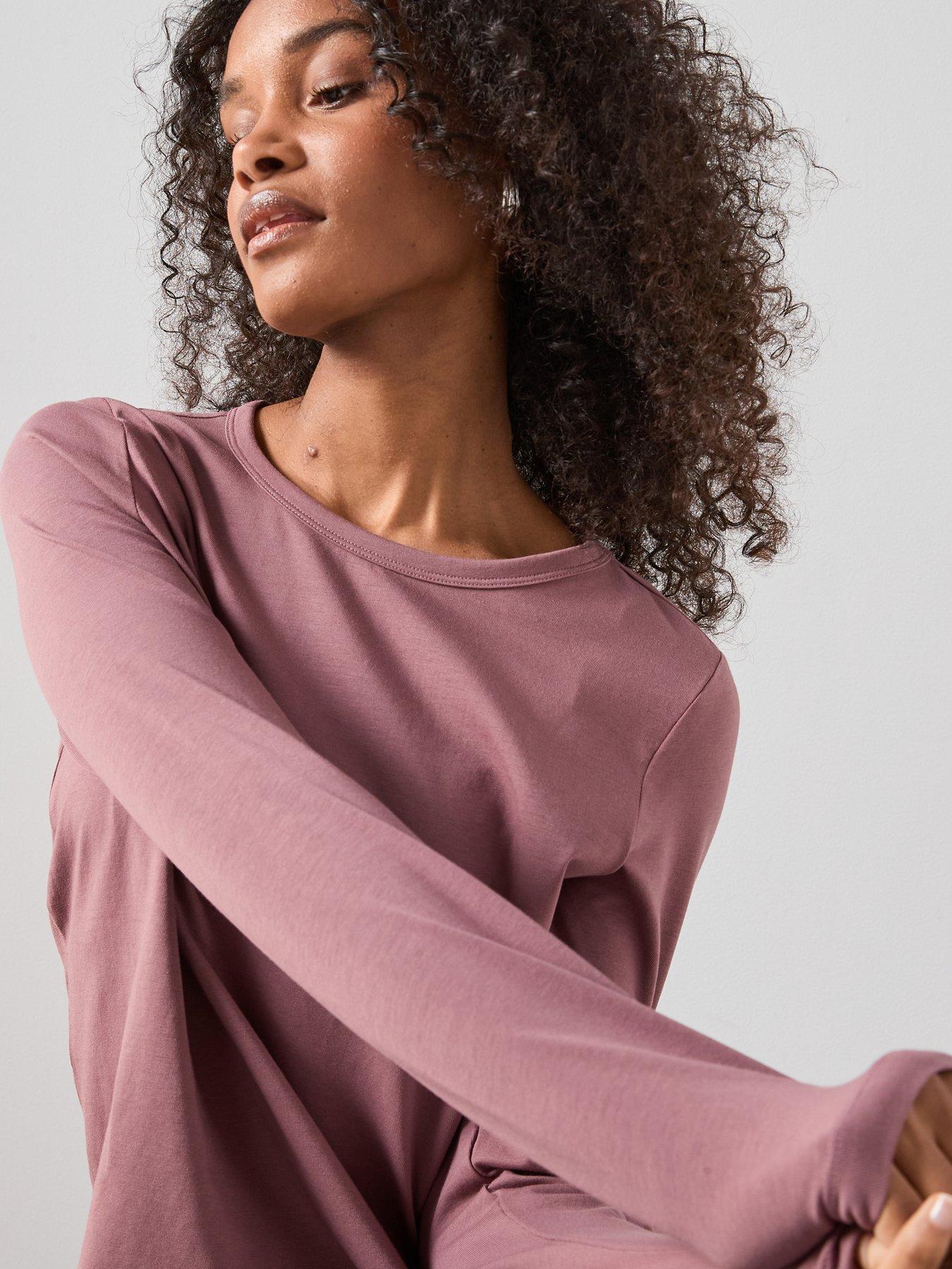 Image 6 of 7 of The Very Collection Long Sleeve Oversize Basic Tee - Pink