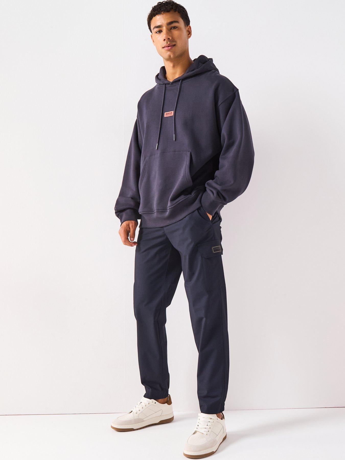 Image 3 of 6 of Barbour International Lever Graphic Oversized Fit Hoodie - Navy