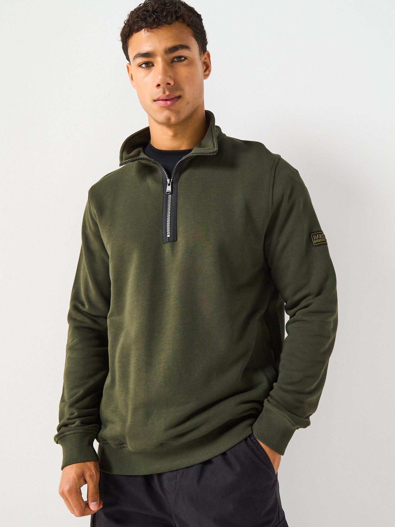 undefined Outline 1/4 Zip Sweatshirt - Dark Green