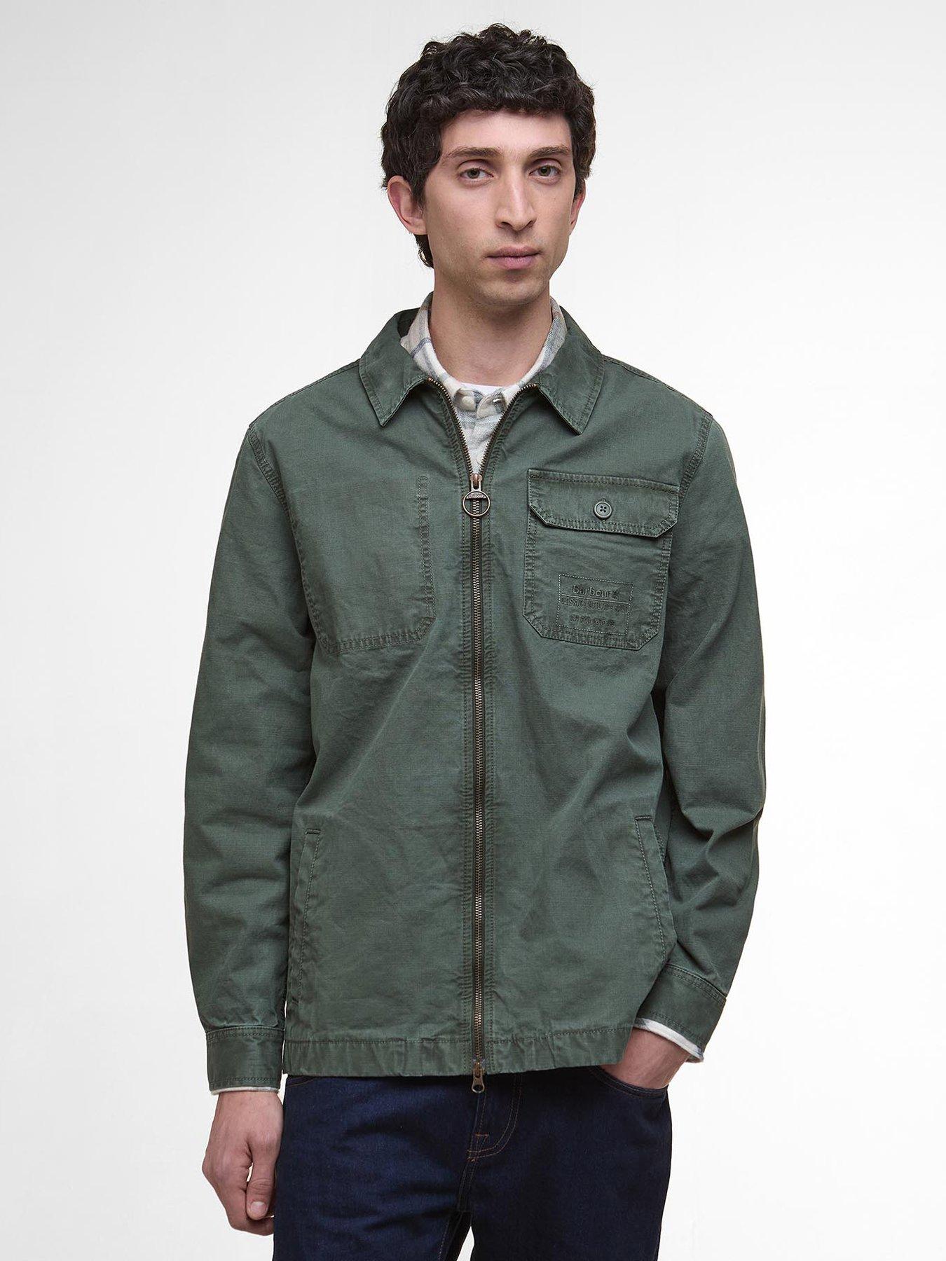 undefined Harton Relaxed Fit Slub Zipped Overshirt - Grey