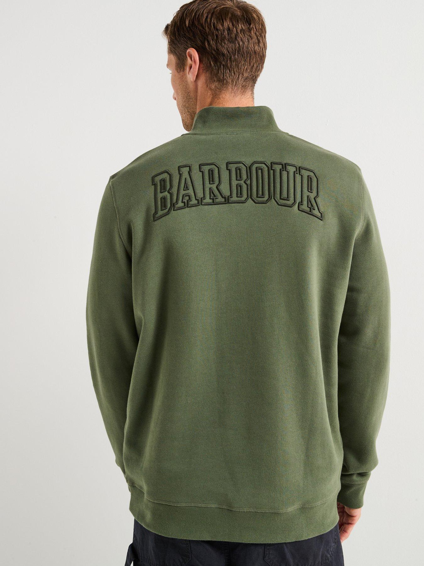 Image 1 of 6 of Barbour Cragwell Relaxed Fit Half Zip Sweatshirt - Green