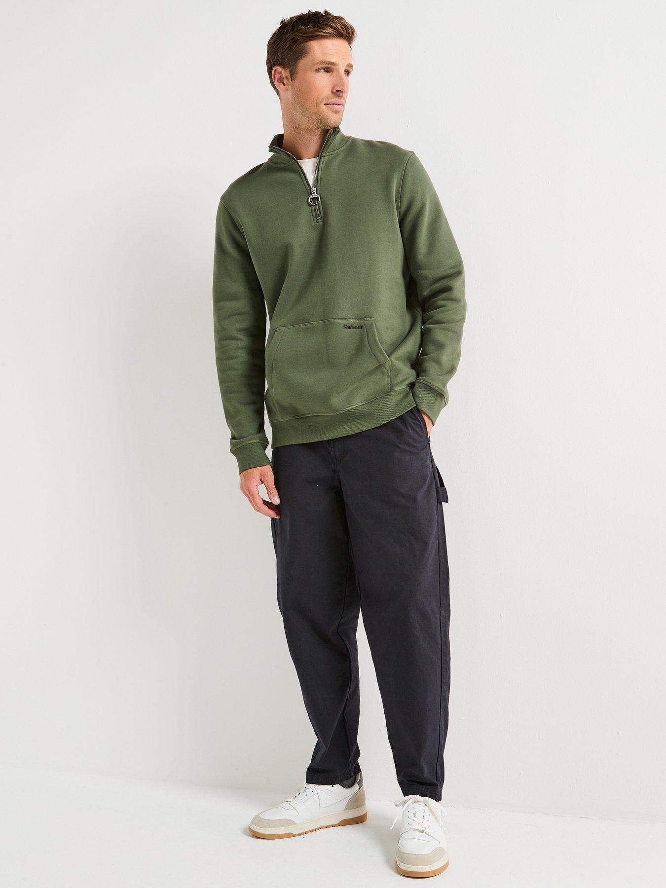 Image 3 of 6 of Barbour Cragwell Relaxed Fit Half Zip Sweatshirt - Green