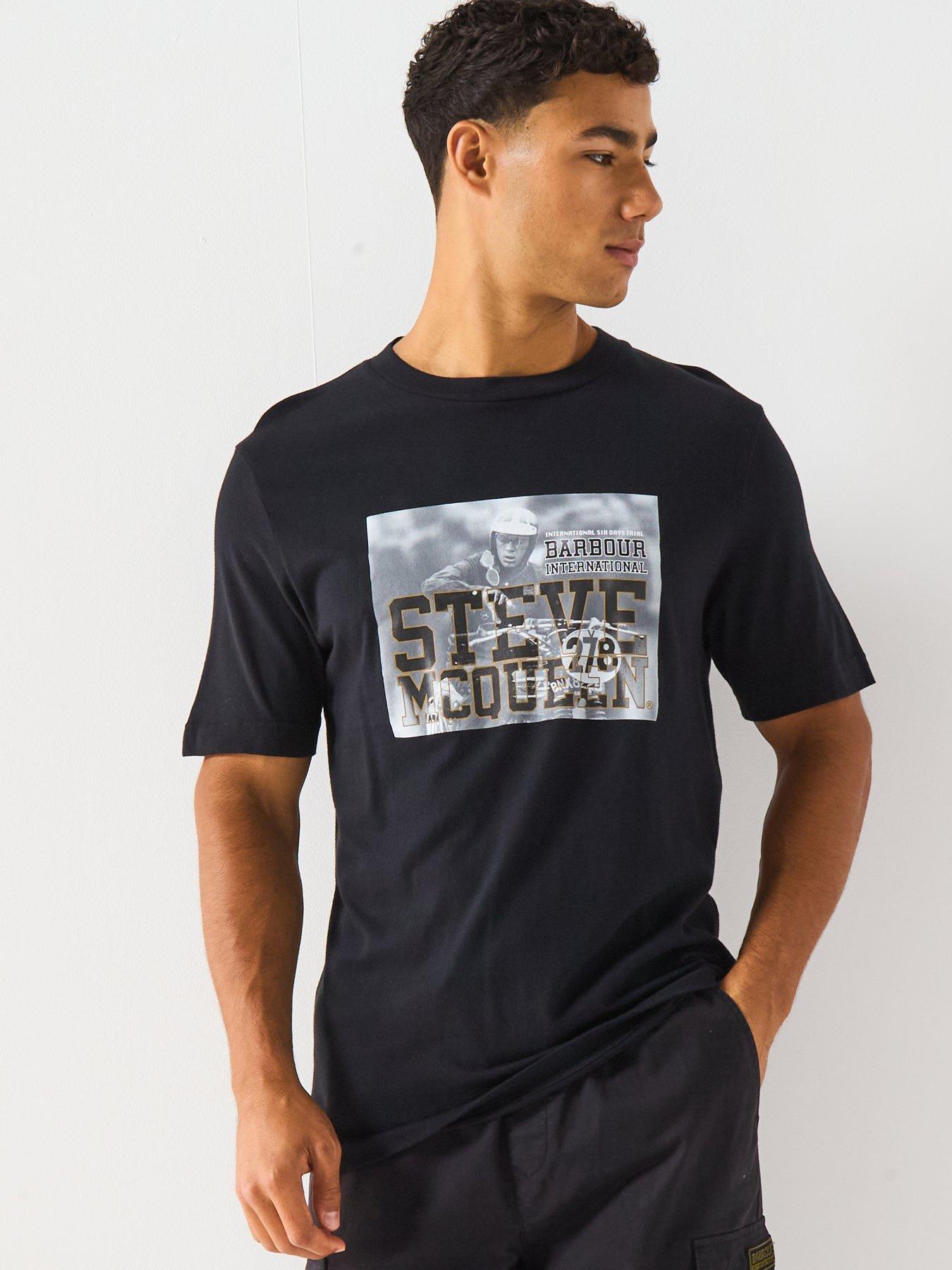 Image 5 of 6 of Barbour International Steve McQueen Relaxed Scape Graphic T-Shirt- Black
