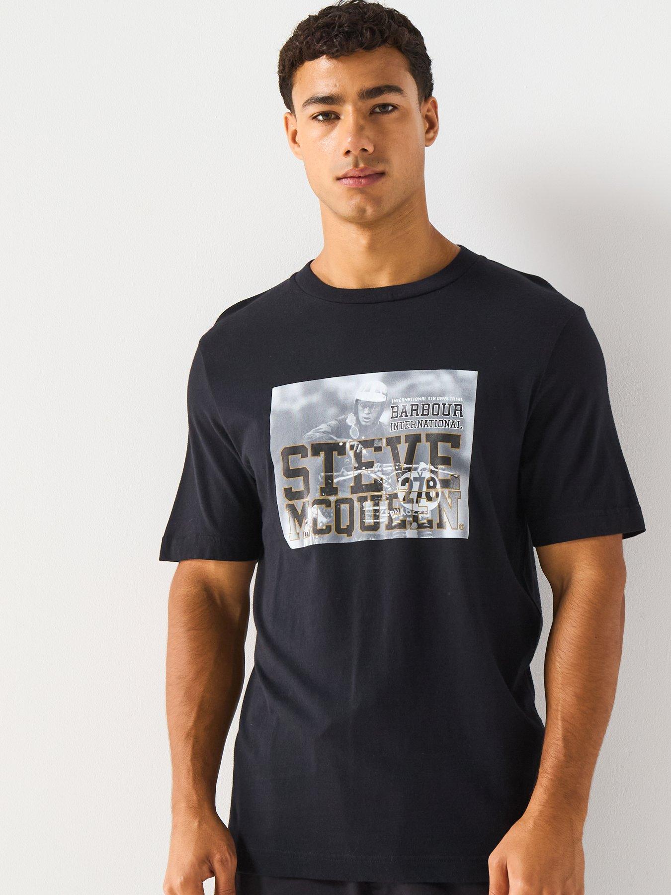 Image 6 of 6 of Barbour International Steve McQueen Relaxed Scape Graphic T-Shirt- Black