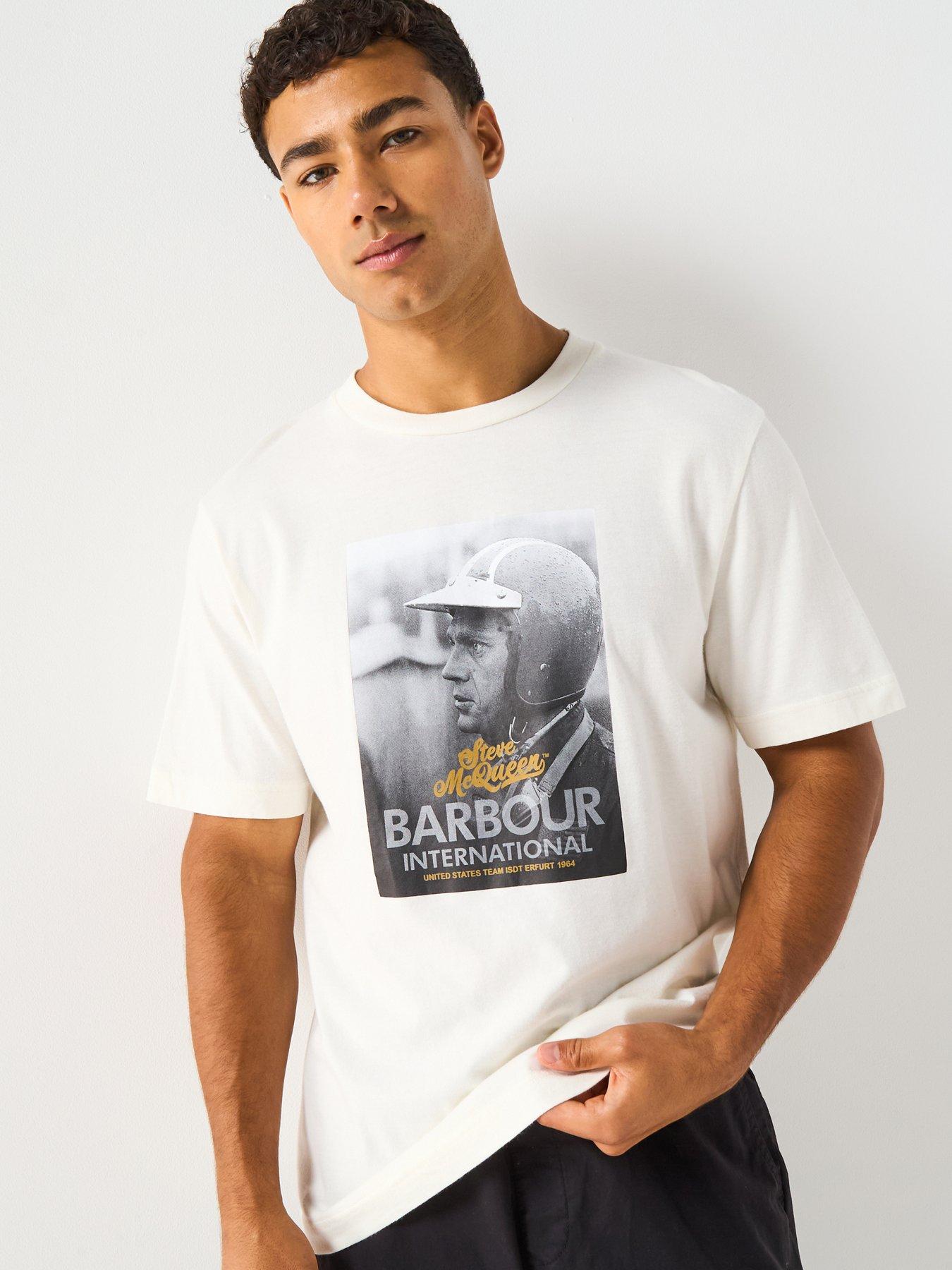 undefined Steve McQueen Relaxed Port Graphic T-Shirt- White