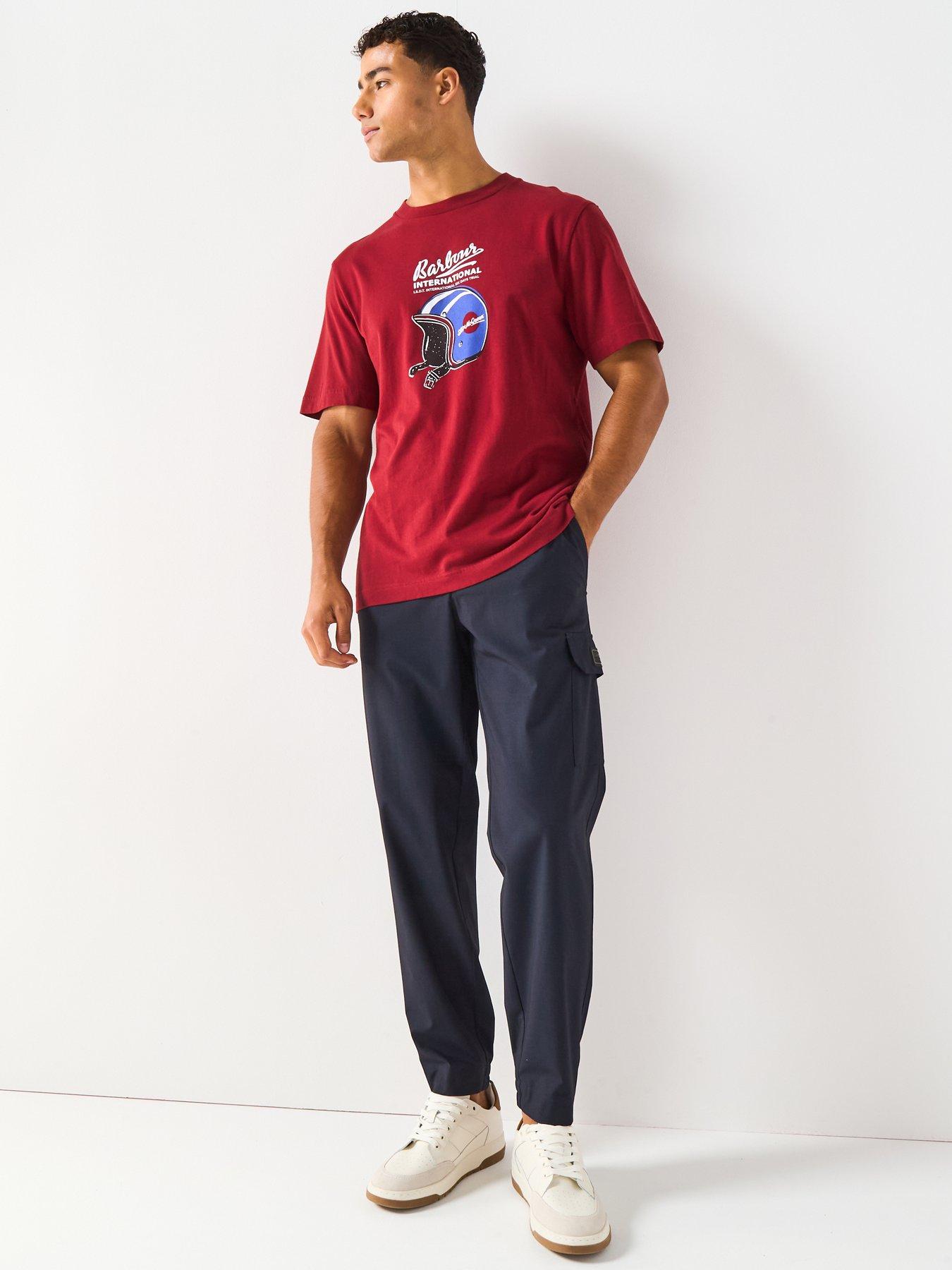 Image 3 of 6 of Barbour International Steve McQueen Relaxed Vecton Graphic T-Shirt - Dark Red