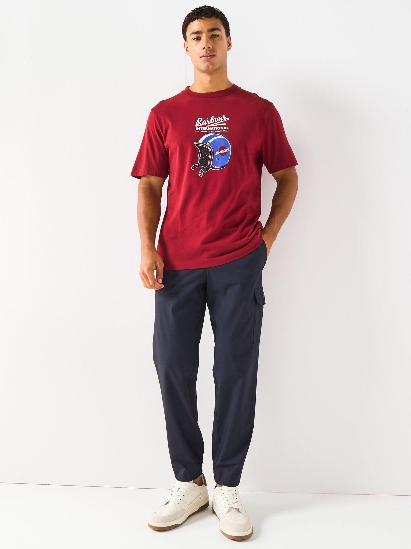 Image 4 of 6 of Barbour International Steve McQueen Relaxed Vecton Graphic T-Shirt - Dark Red