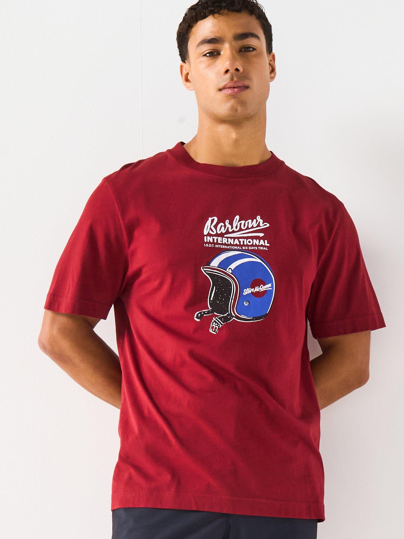 Image 5 of 6 of Barbour International Steve McQueen Relaxed Vecton Graphic T-Shirt - Dark Red