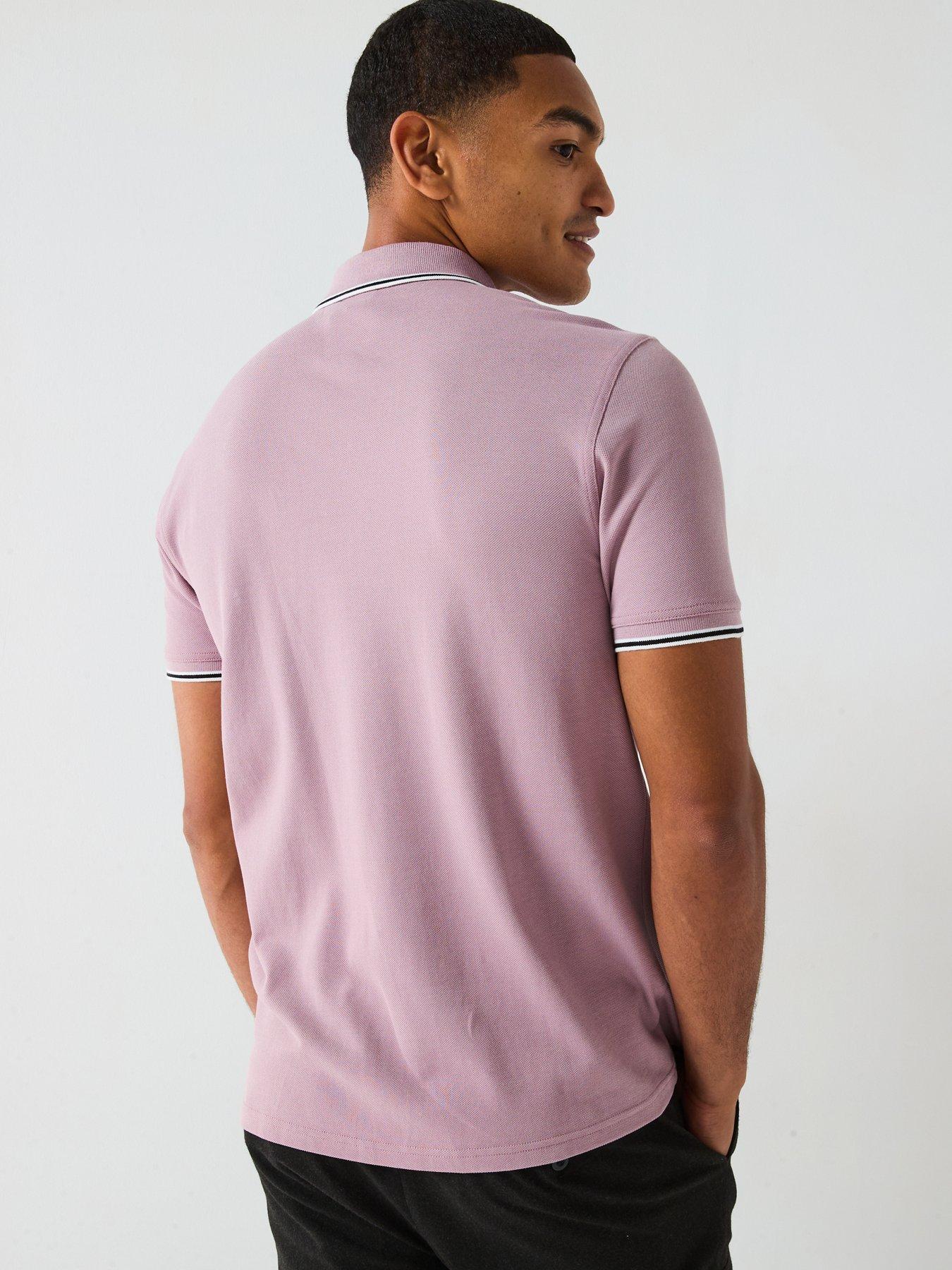 Image 2 of 4 of Barbour International Evan Tipped Short Sleeve Polo Shirt- Light Pink