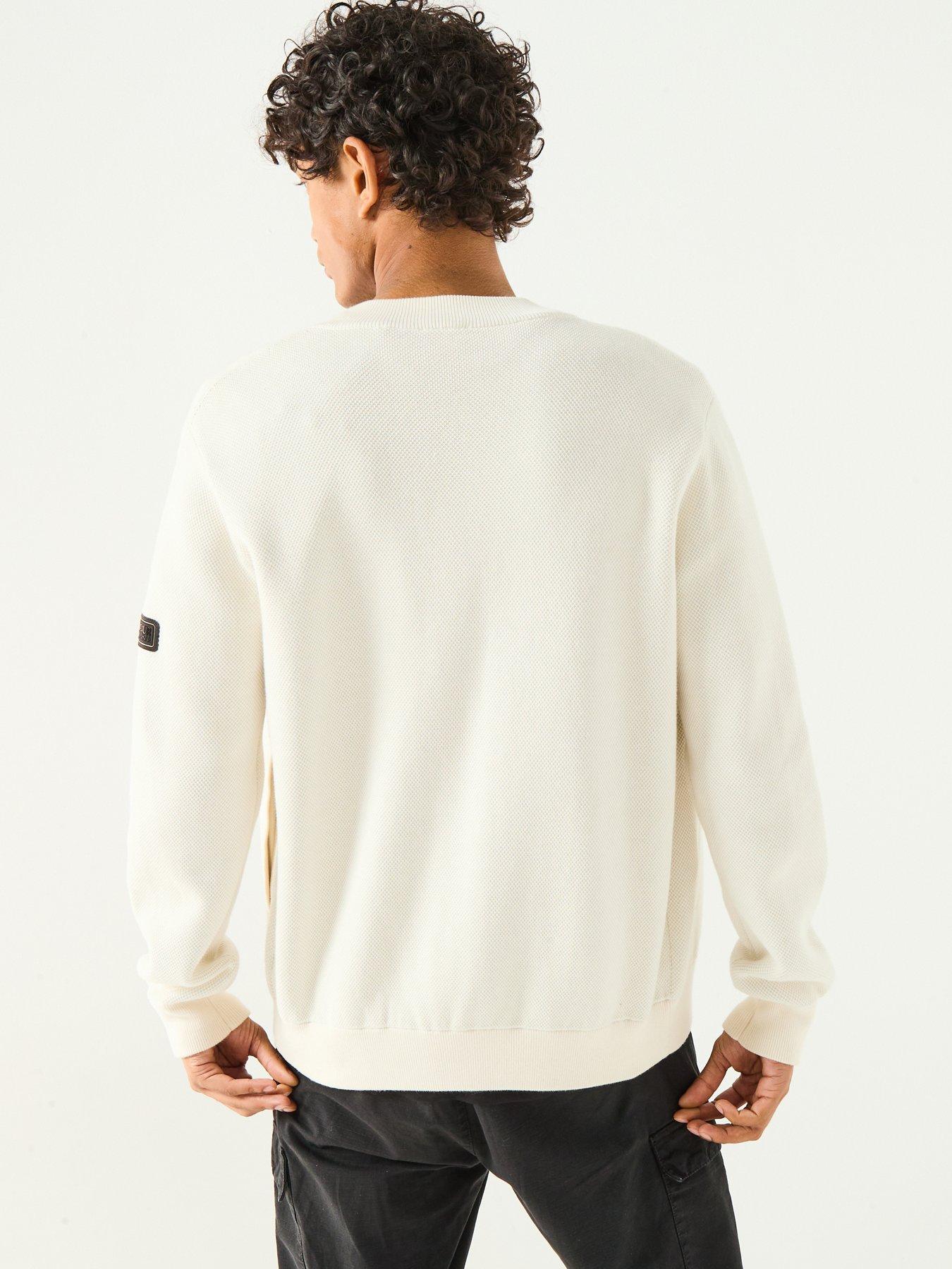 Image 2 of 6 of Barbour International Patrick Bomber Zip Through Knitted Cardigan- White