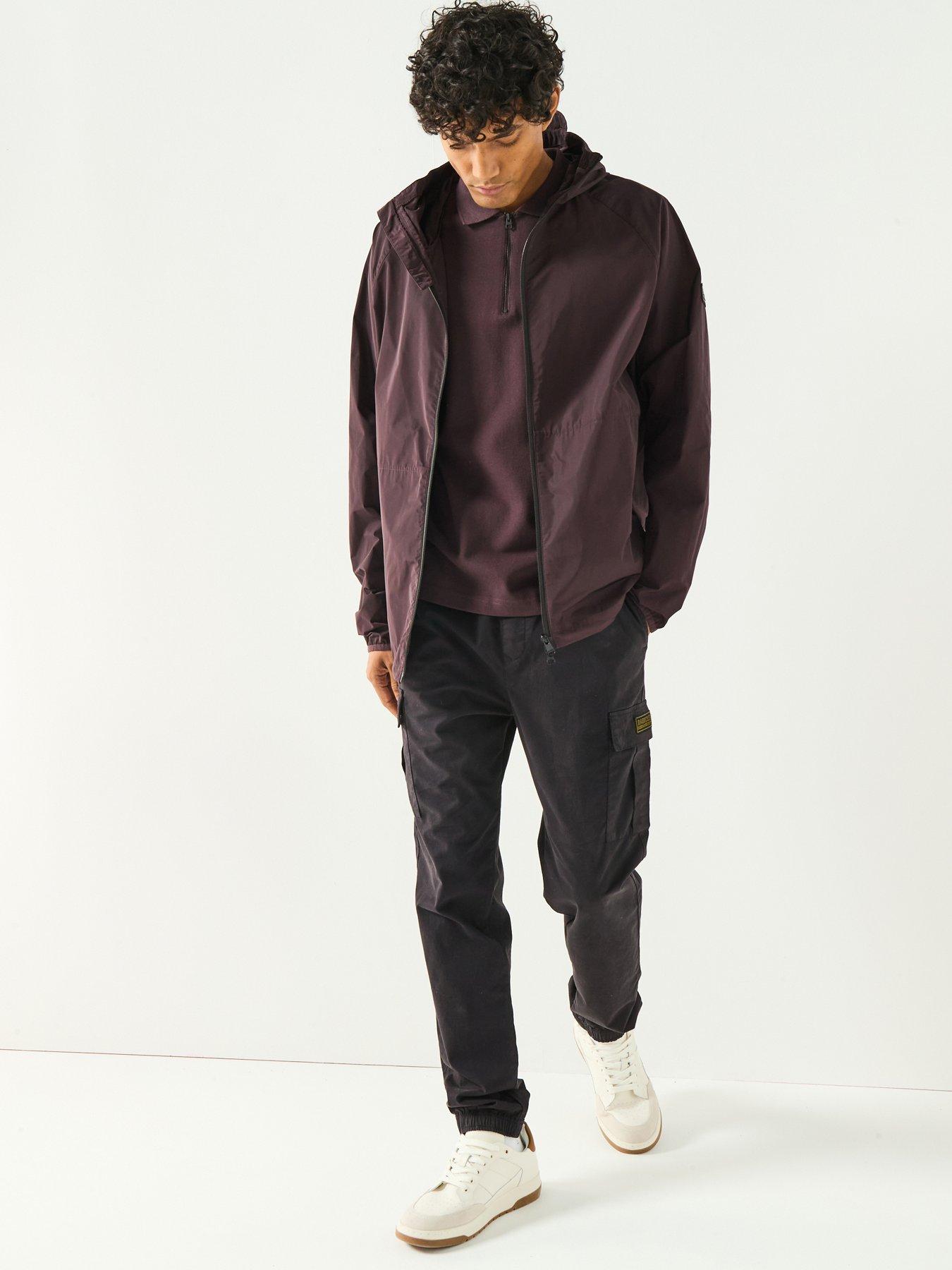 undefined Peckett Hooded Showerproof Jacket- Dark Red