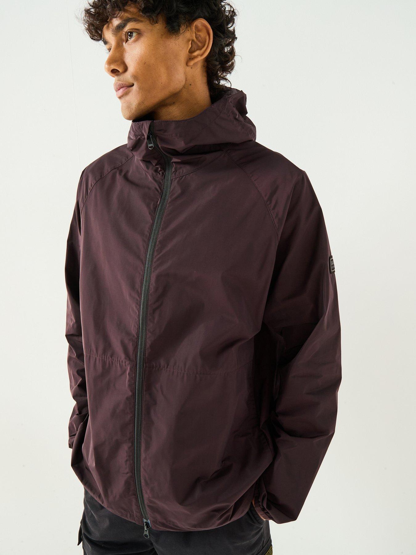 Image 3 of 6 of Barbour International Peckett Hooded Showerproof Jacket- Dark Red