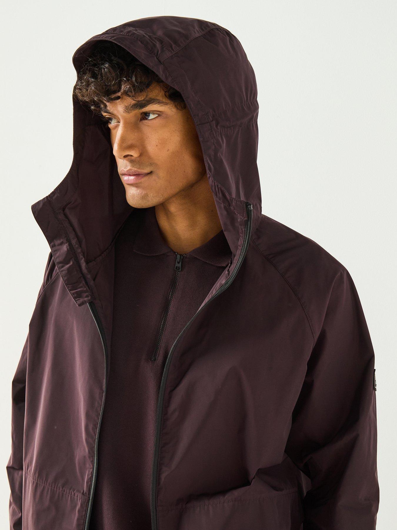  image of barbour-international-peckett-hooded-showerproof-jacket--dark-red
